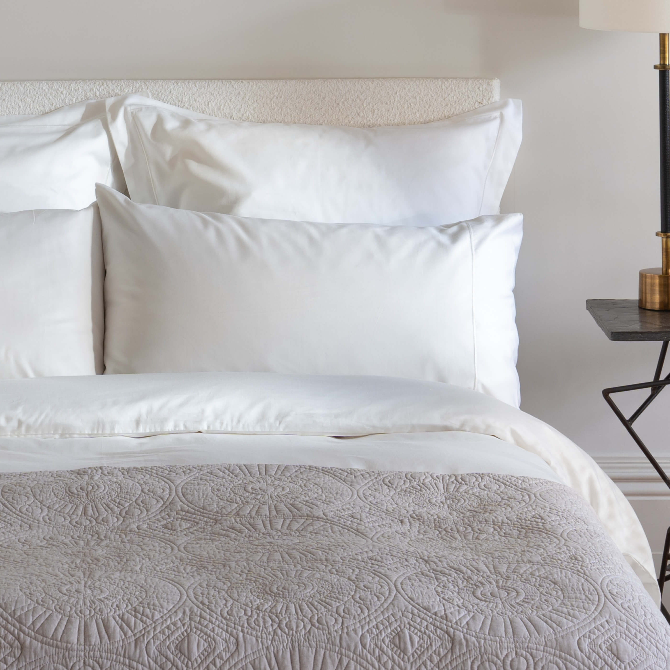 White Single Plain 400 Thread Count 30cm Standard Fitted Sheets - Egyptian Cotton, breathable, in a styled bedroom | Soak... 2