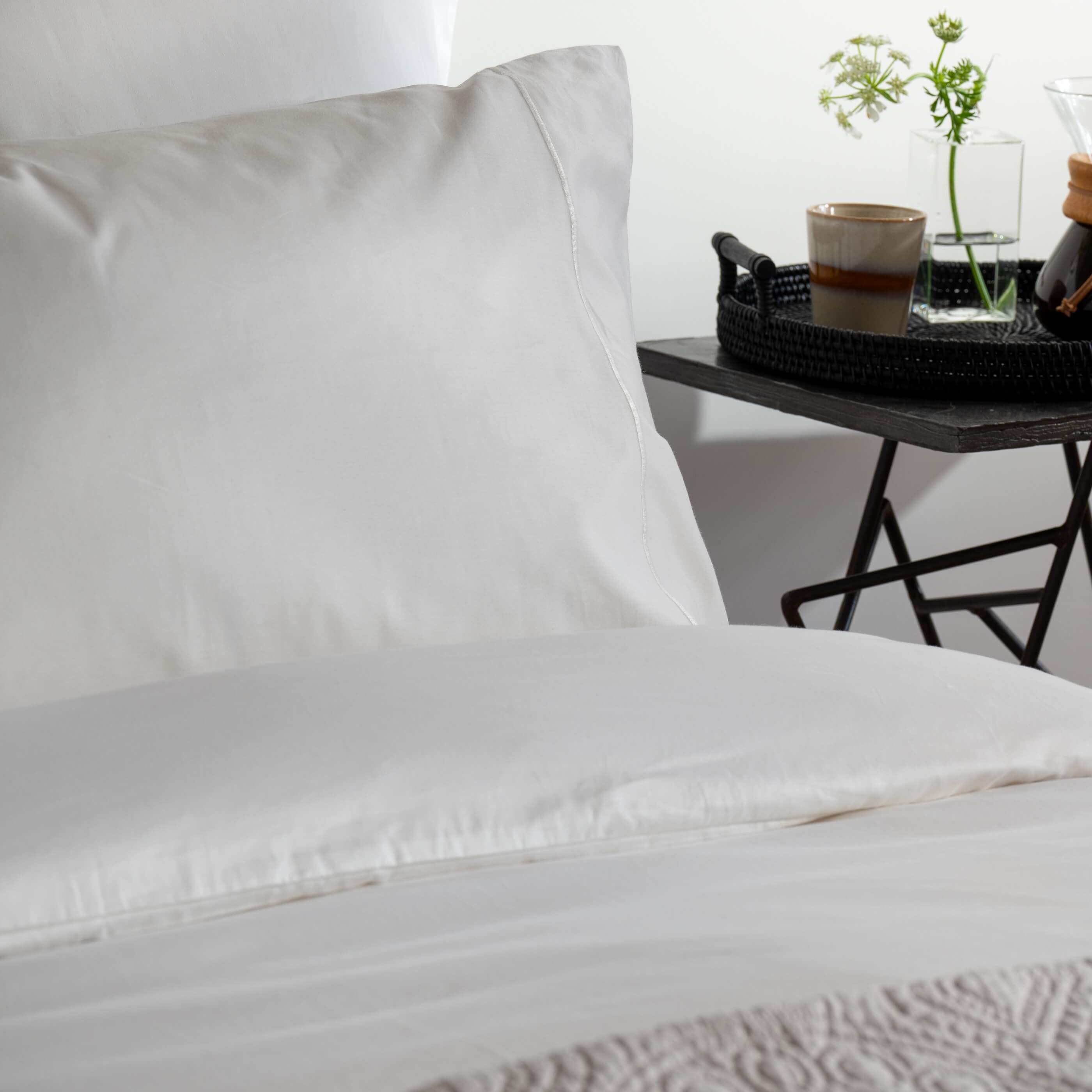 White Single Plain 400 Thread Count 30cm Standard Fitted Sheets - Egyptian Cotton, breathable, in a styled bedroom | Soak... 4