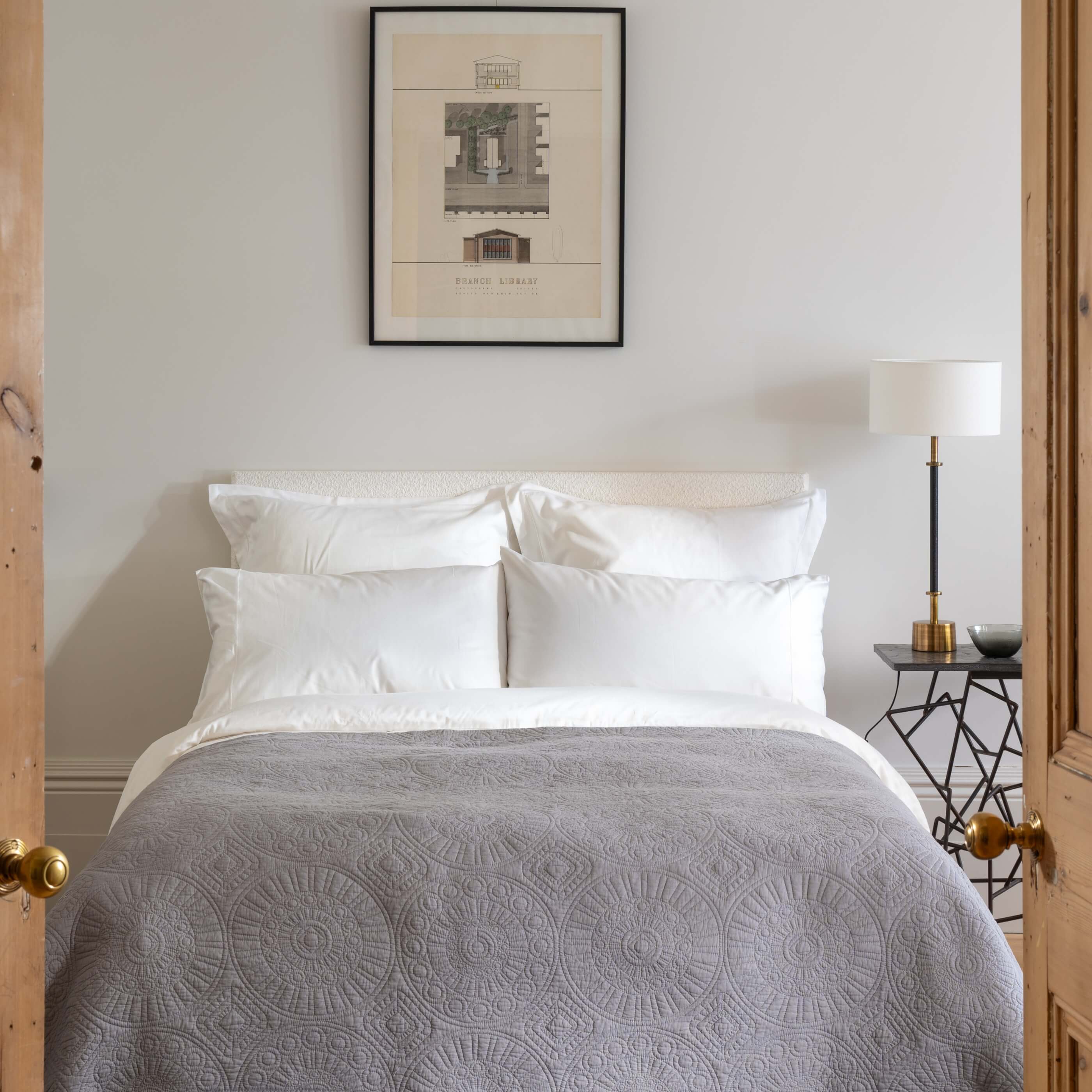 White Single Plain 400 Thread Count 30cm Standard Fitted Sheets - Egyptian Cotton, breathable, in a styled bedroom | Soak... 5