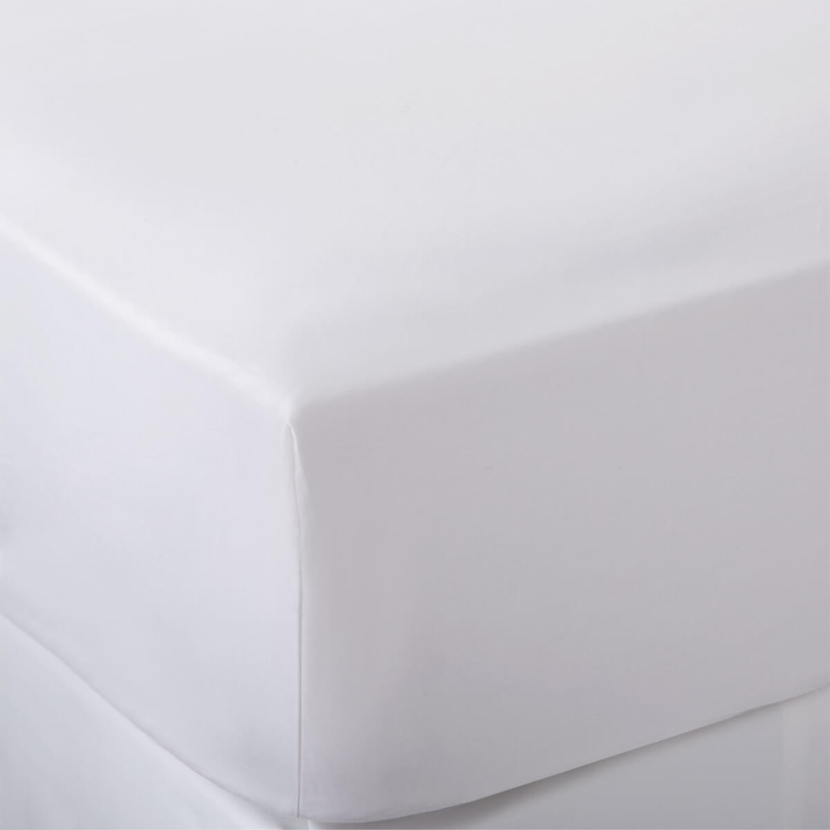 White Single Plain 400 Thread Count 30cm Standard Fitted Sheets - Egyptian Cotton, breathable, styled in a bedroom | Soak...