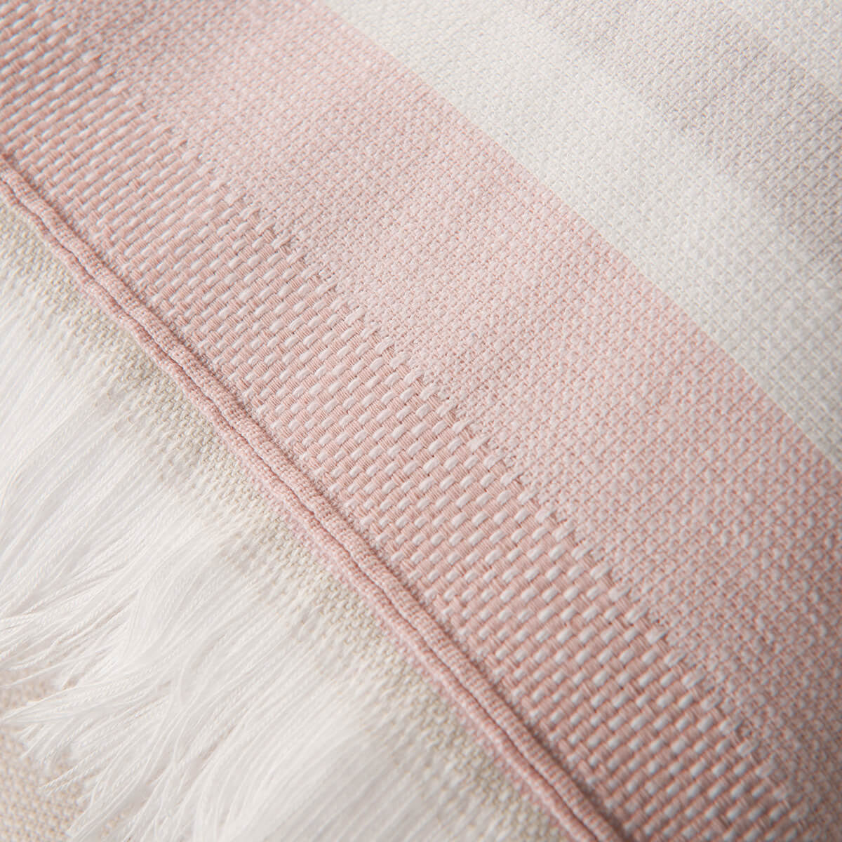 Pink Striped Cotton Beach Towel