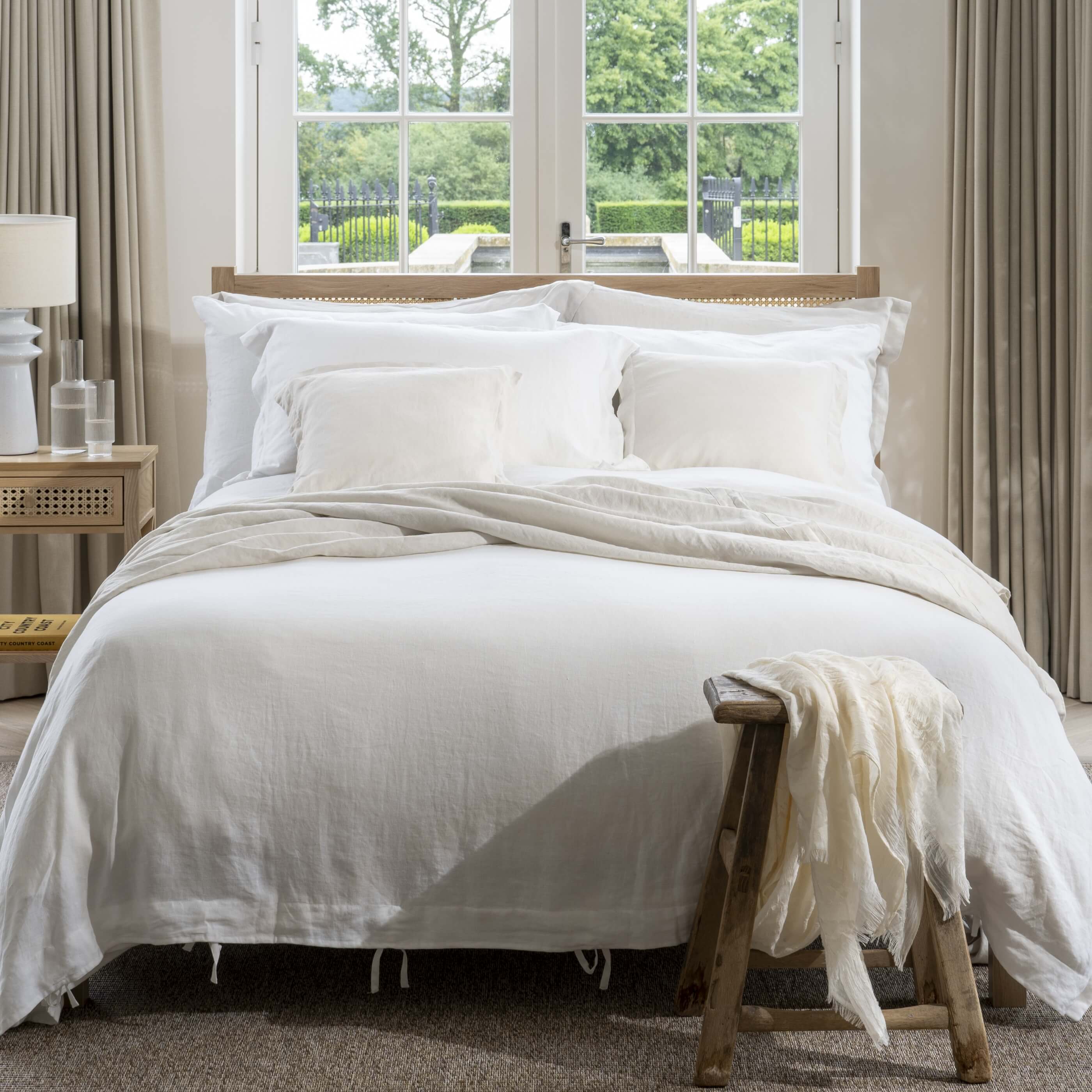 White French Linen Duvet Cover