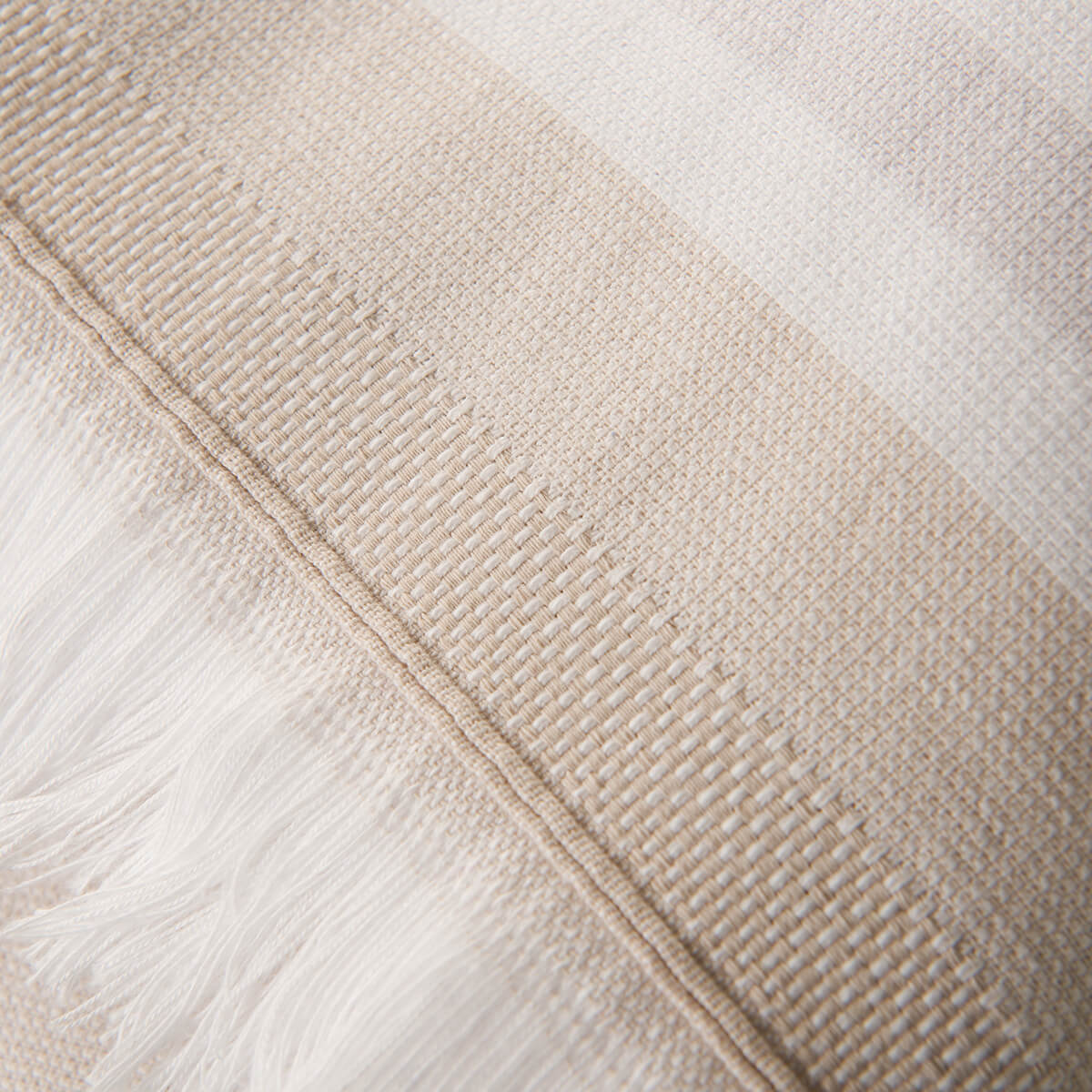 Natural Striped Cotton Beach Towel
