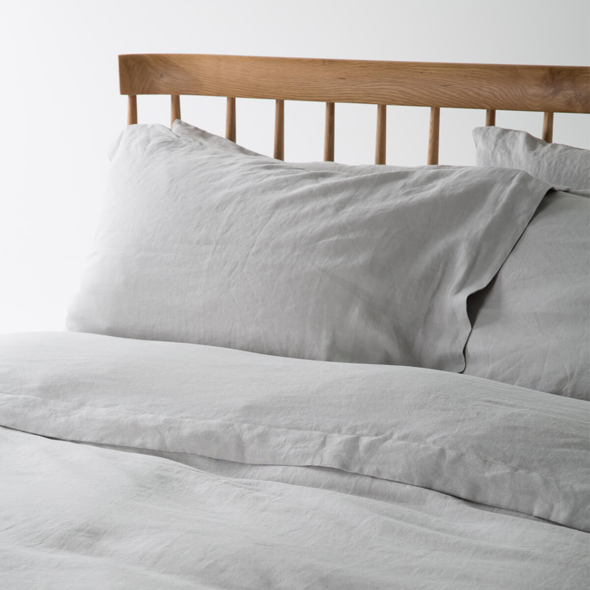 Light Grey French Linen Bed Set