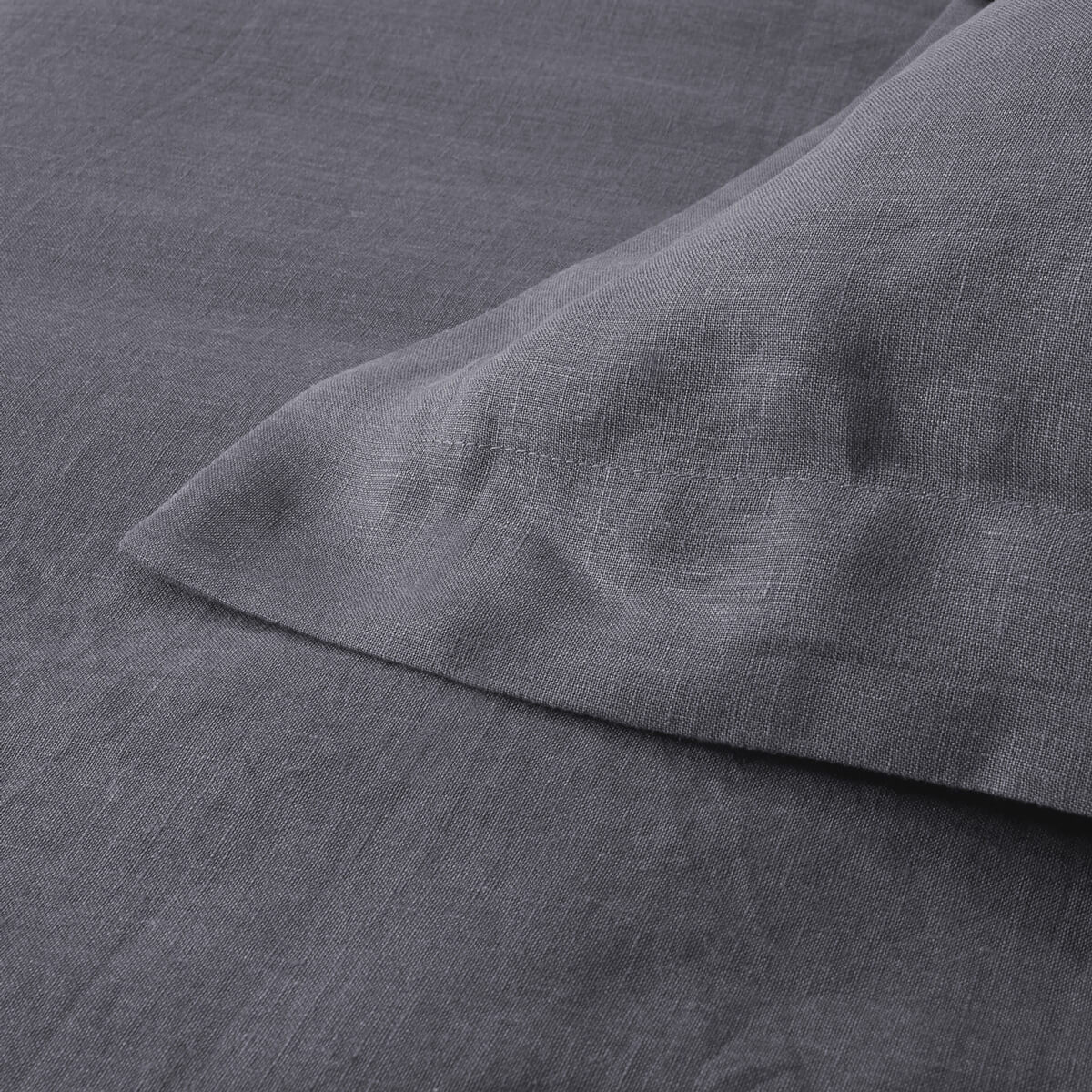 Midnight Grey French Linen Duvet Cover