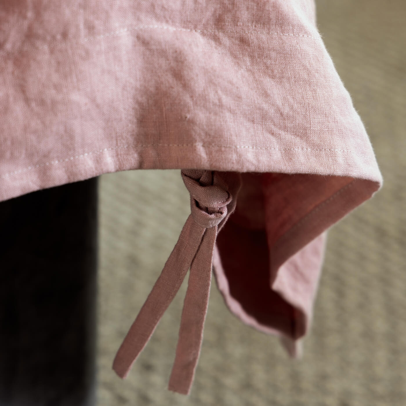 Dusky Pink French Linen Fitted Sheet (Deep)