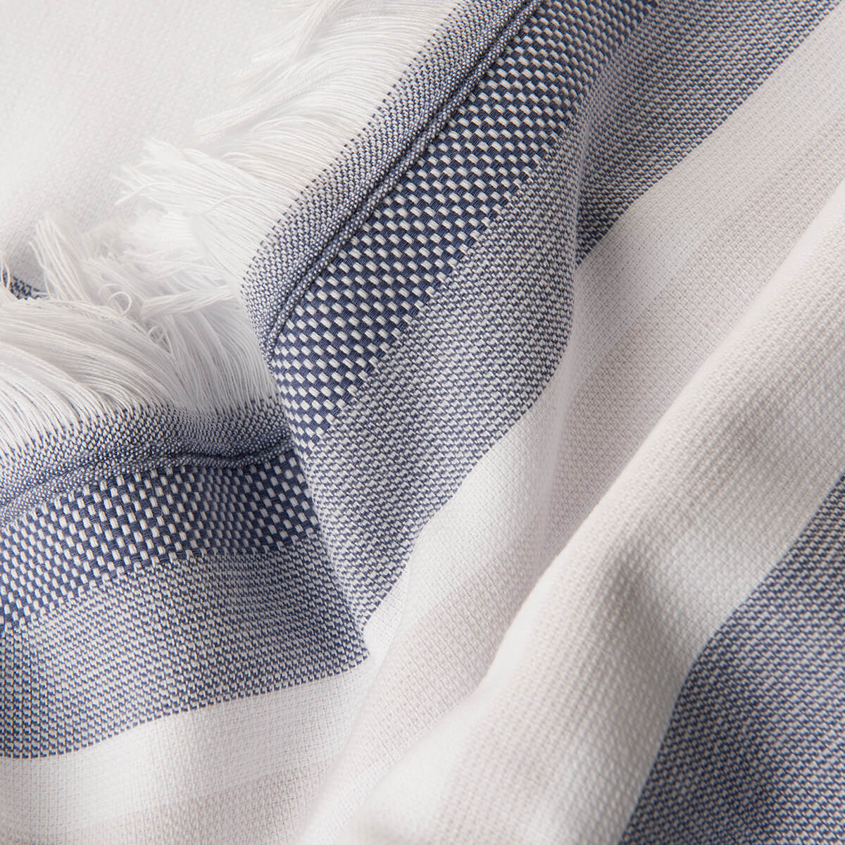 Blue Striped Cotton Beach Towel