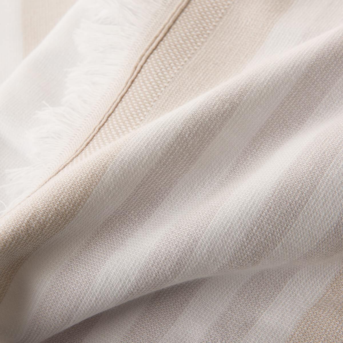 Natural Striped Cotton Beach Towel
