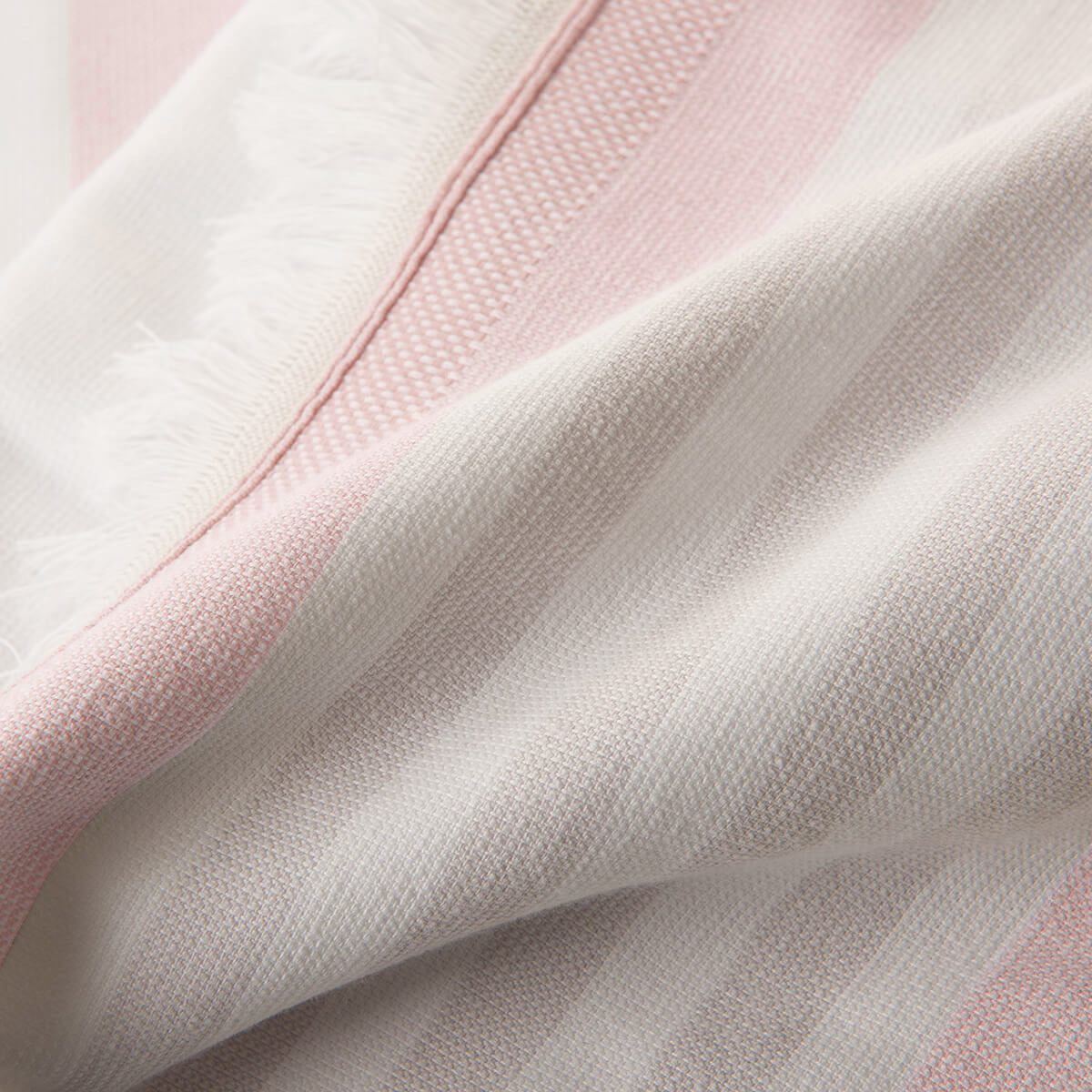 Pink Striped Cotton Beach Towel