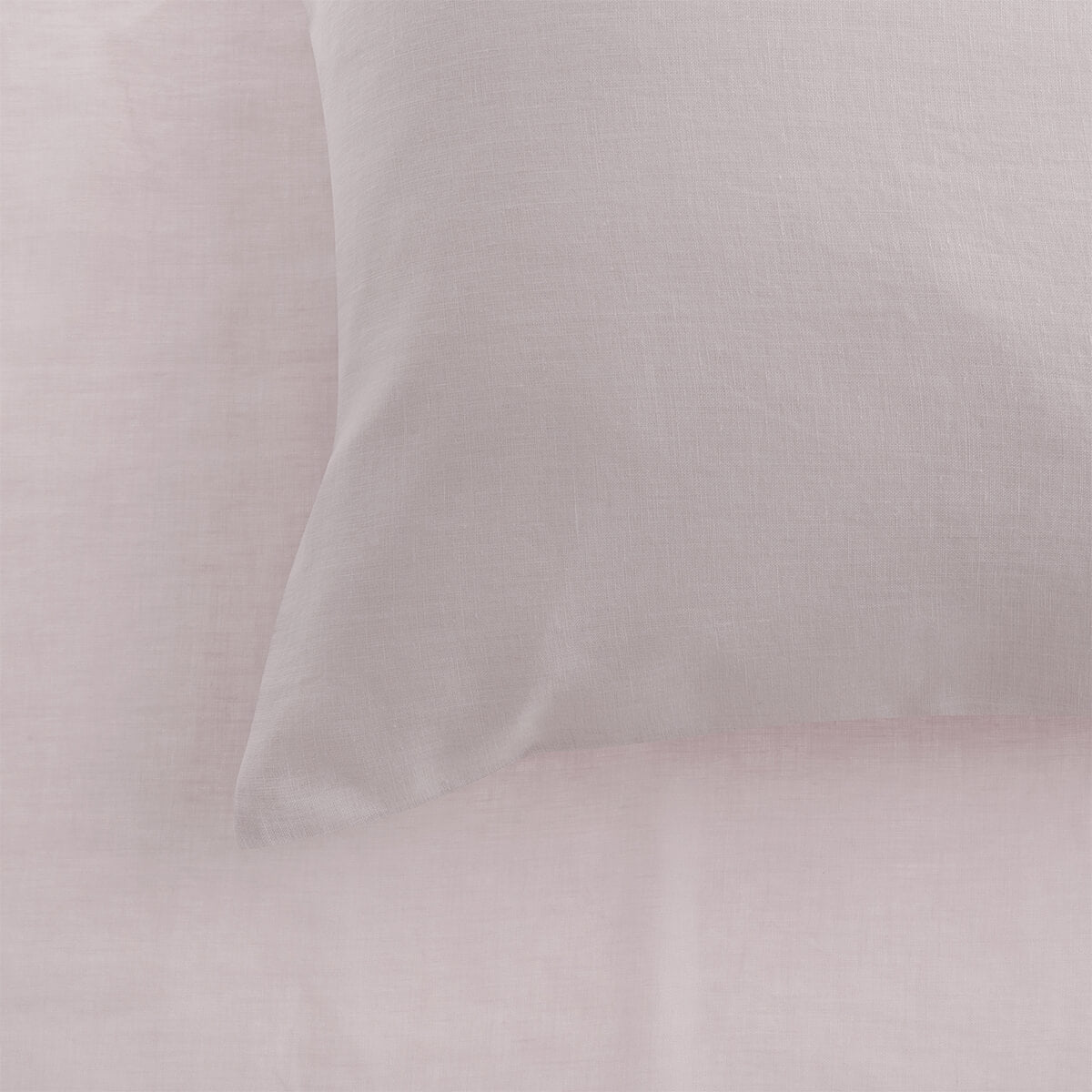 Blush Pink French Linen Bedding And Bed Sheets - breathable, close-up detail 2 | Soak and Sleep