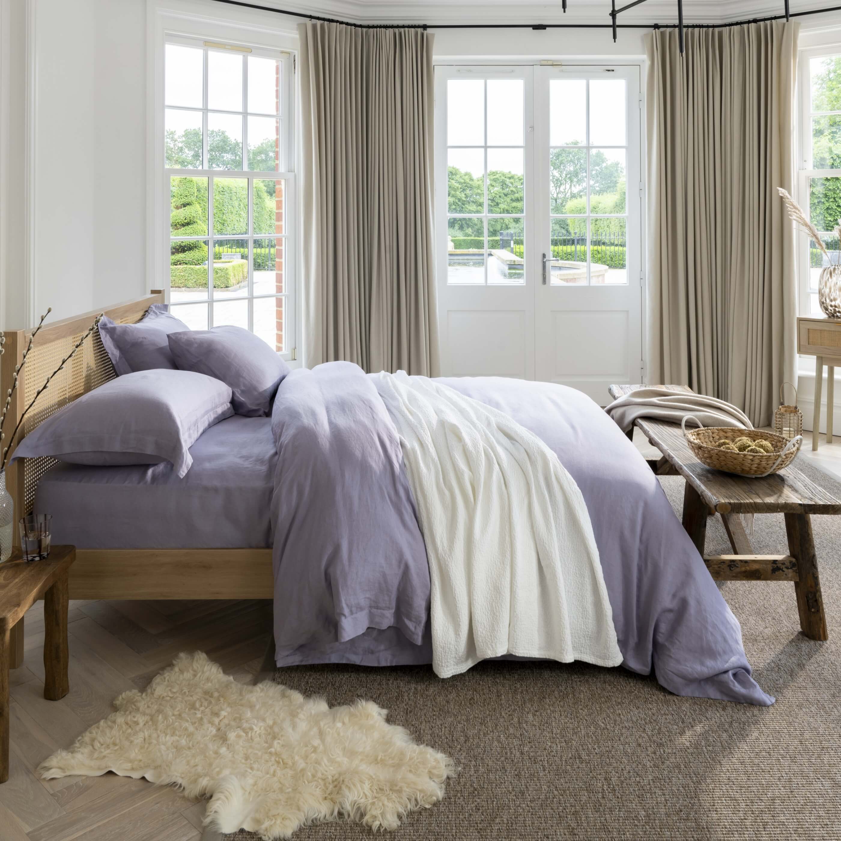 Lavender French Linen Fitted Sheets (Deep)