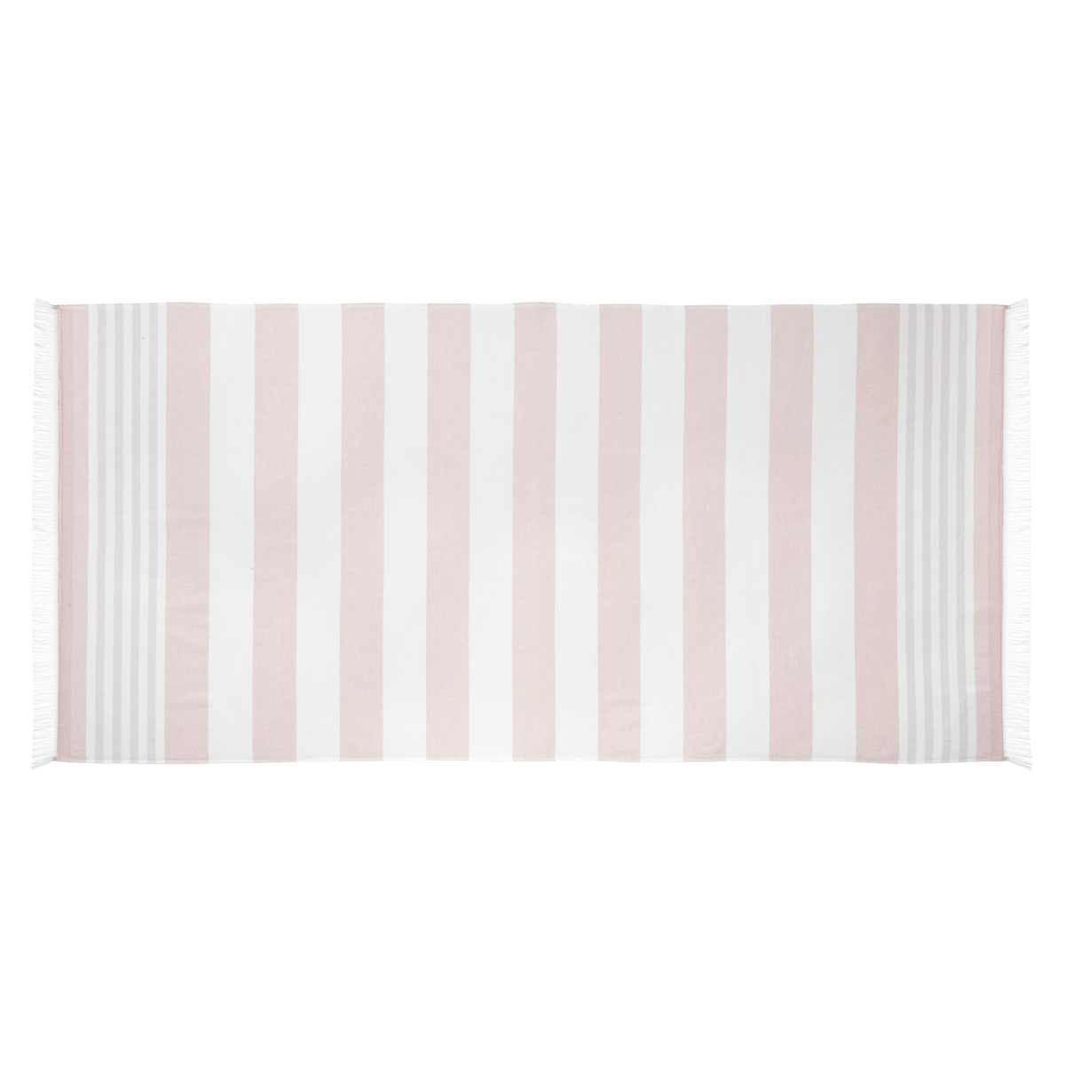 Pink Striped Cotton Beach Towel