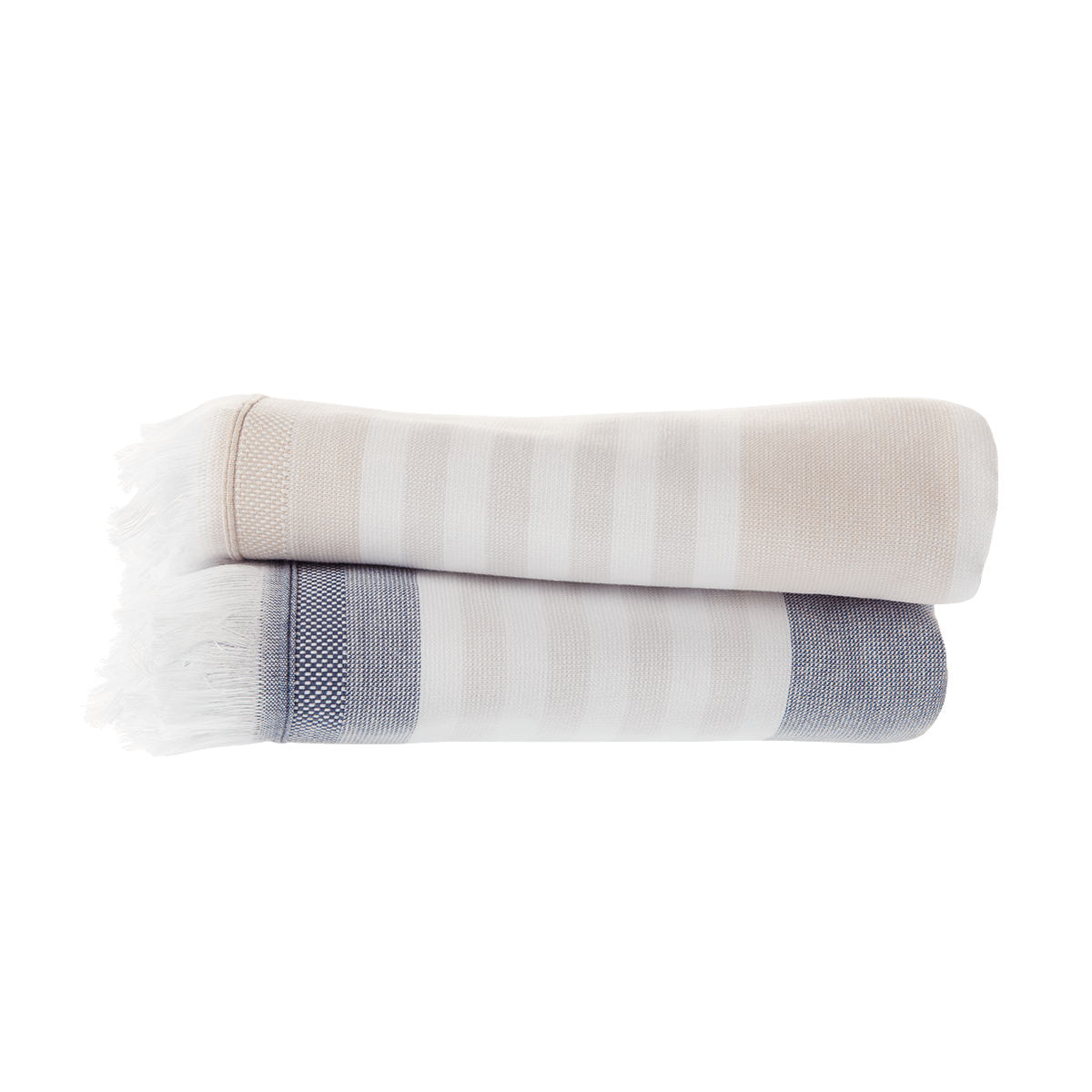 Blue Striped Cotton Beach Towel