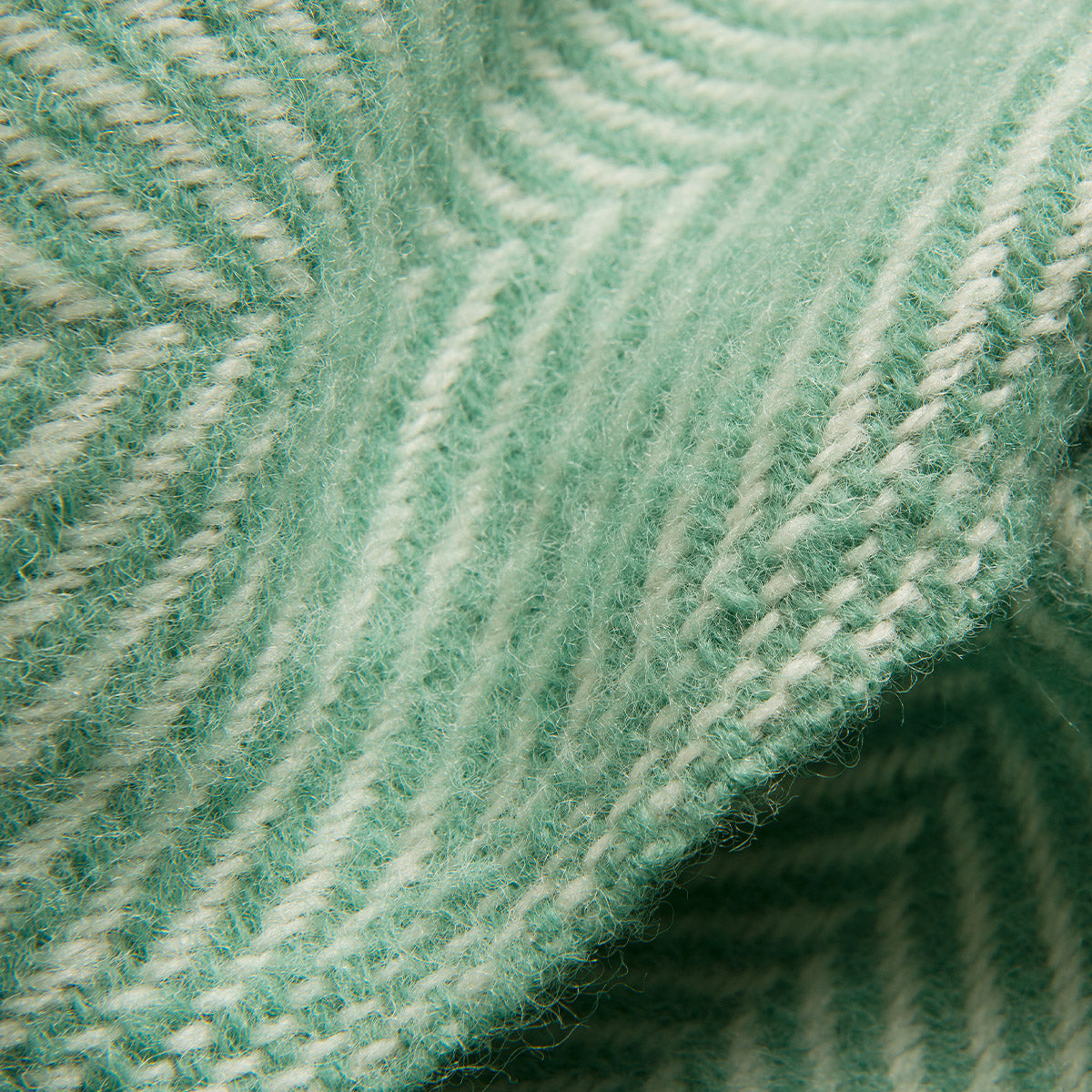 Sea Green Herringbone Pure Wool Throw