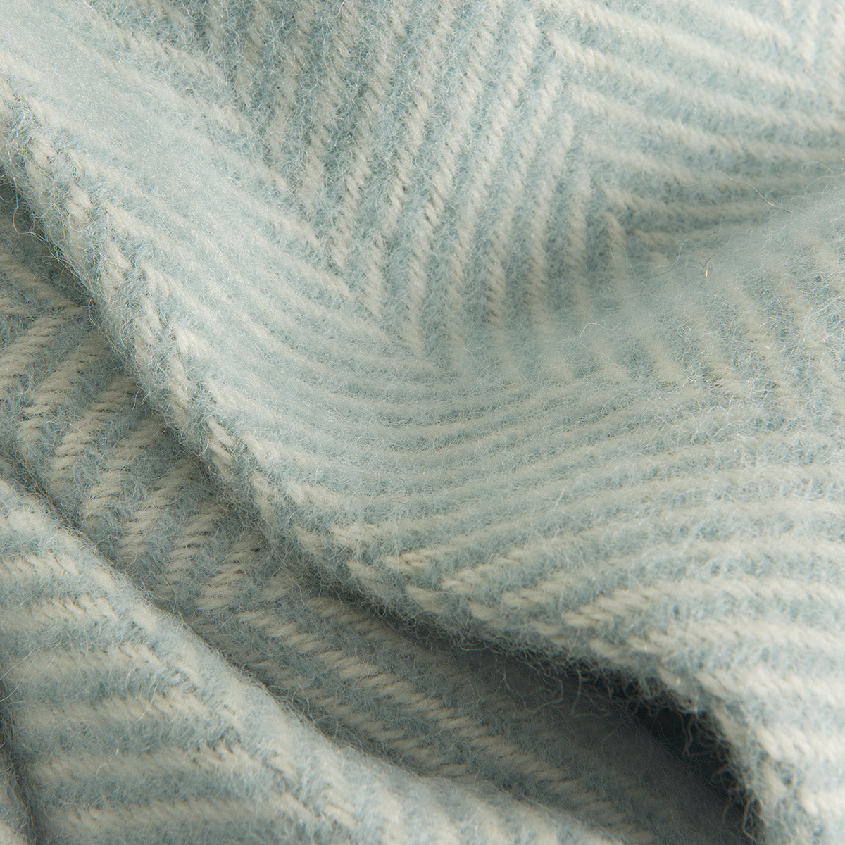 Duck Egg Herringbone Pure Wool Throw