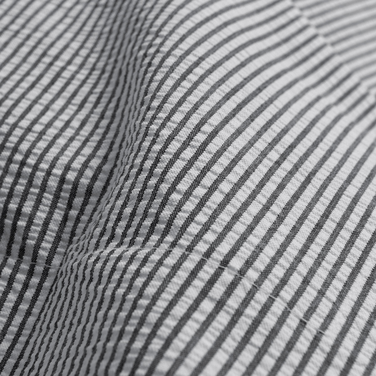 White/Navy Seersucker Stripe Duvet Cover