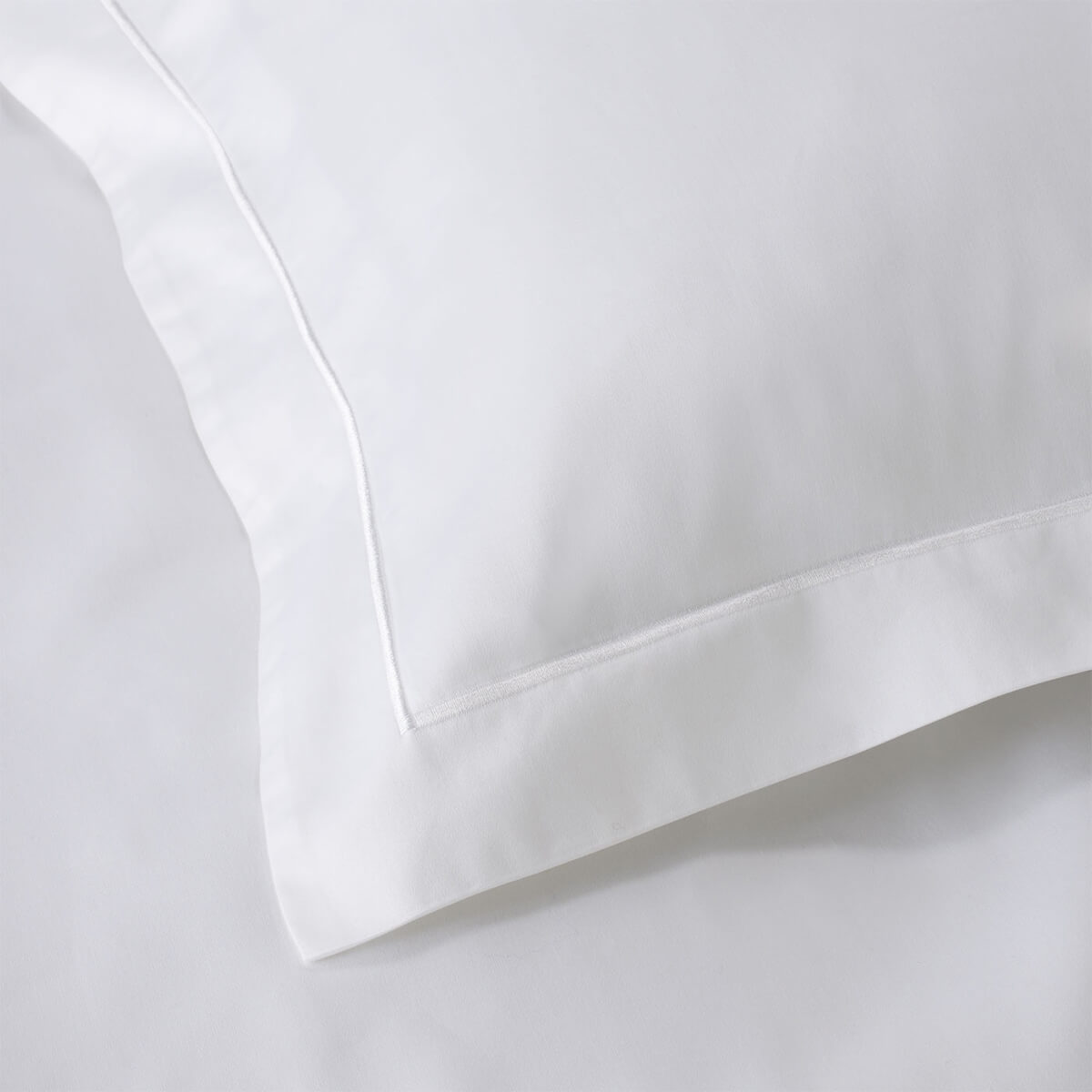 White Single Plain 400 Thread Count 30cm Standard Fitted Sheets - Egyptian Cotton, breathable, close-up detail | Soak and...