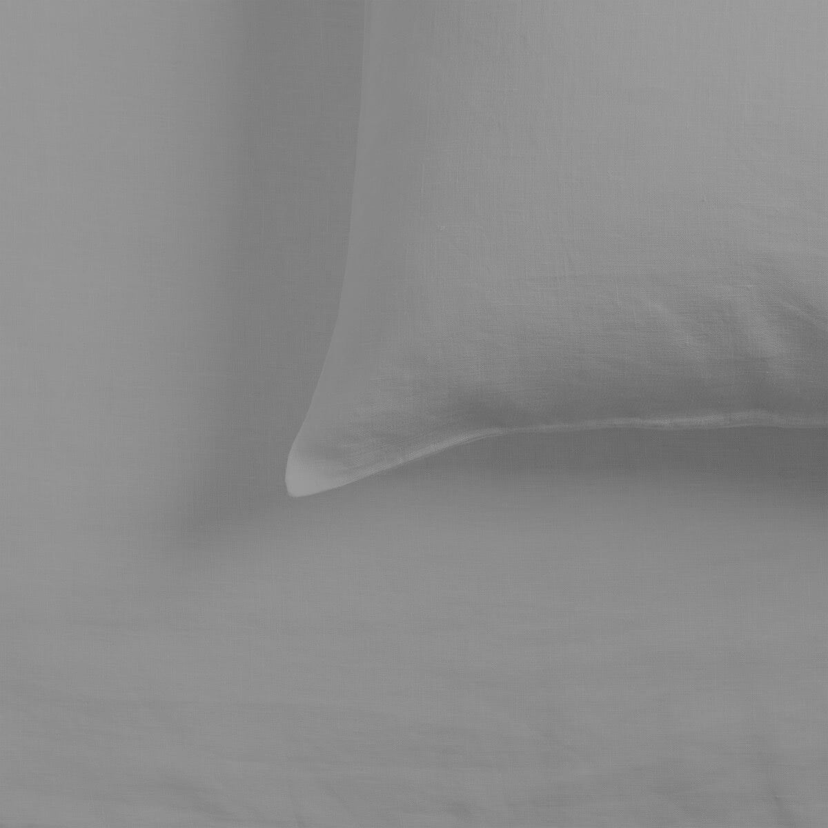 Light Grey French Linen Pillowcases close-up detail 2 | Soak and Sleep