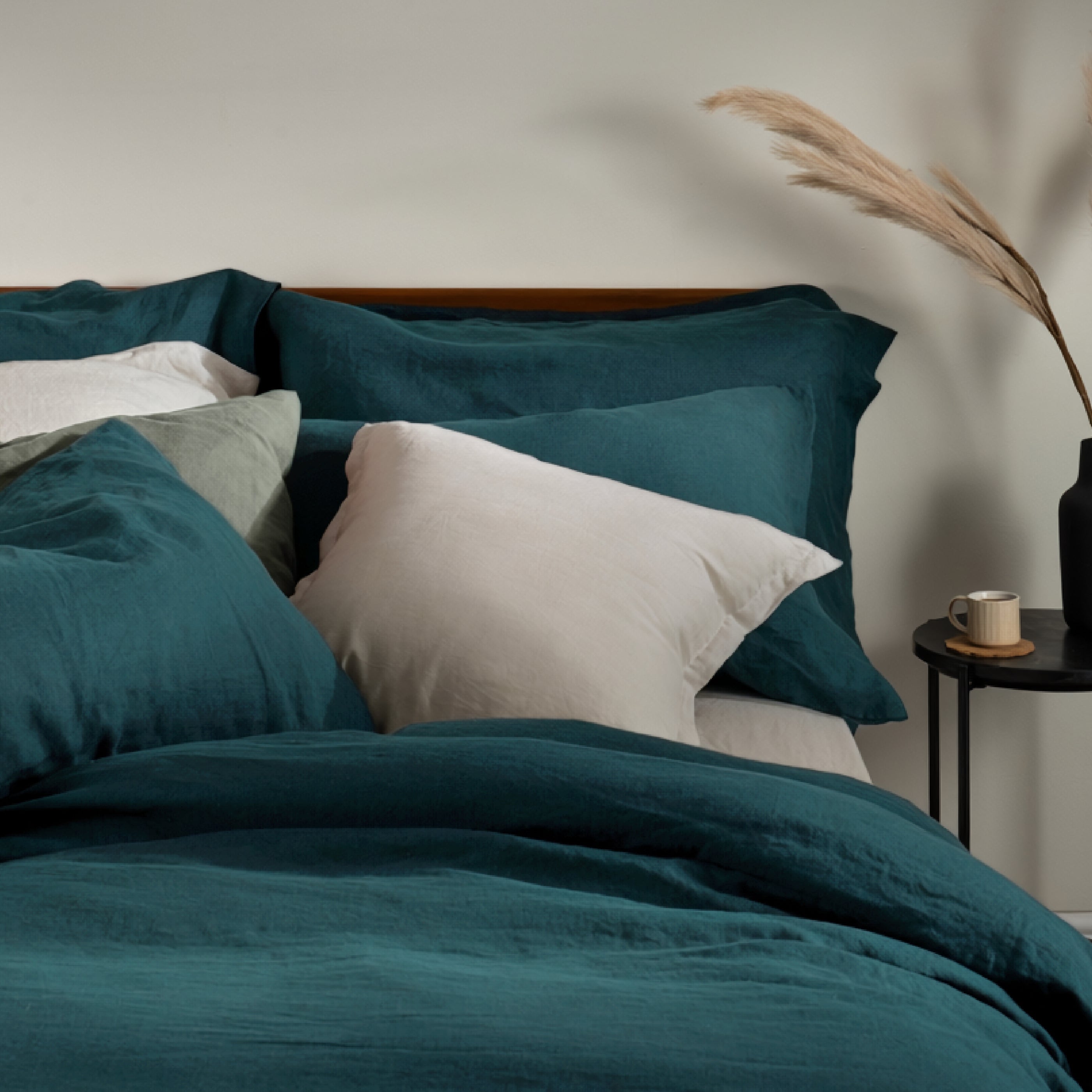 Atlantic Blue French Linen 40cm Deep Fitted Sheets