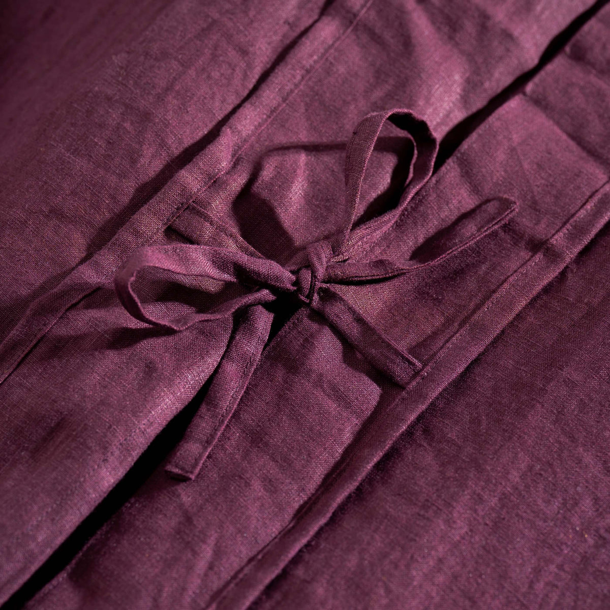Aubergine French Linen Pillowcases close-up detail 2 | Soak and Sleep