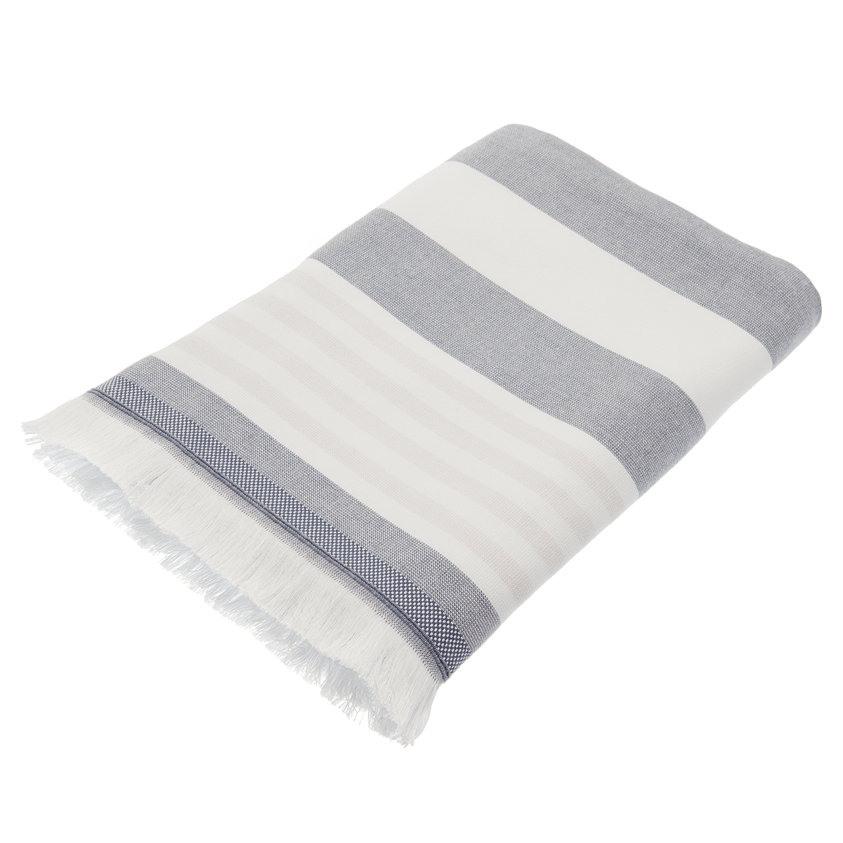 Blue Striped Cotton Beach Towel