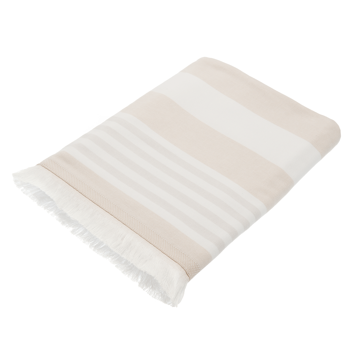 Natural Striped Cotton Beach Towel