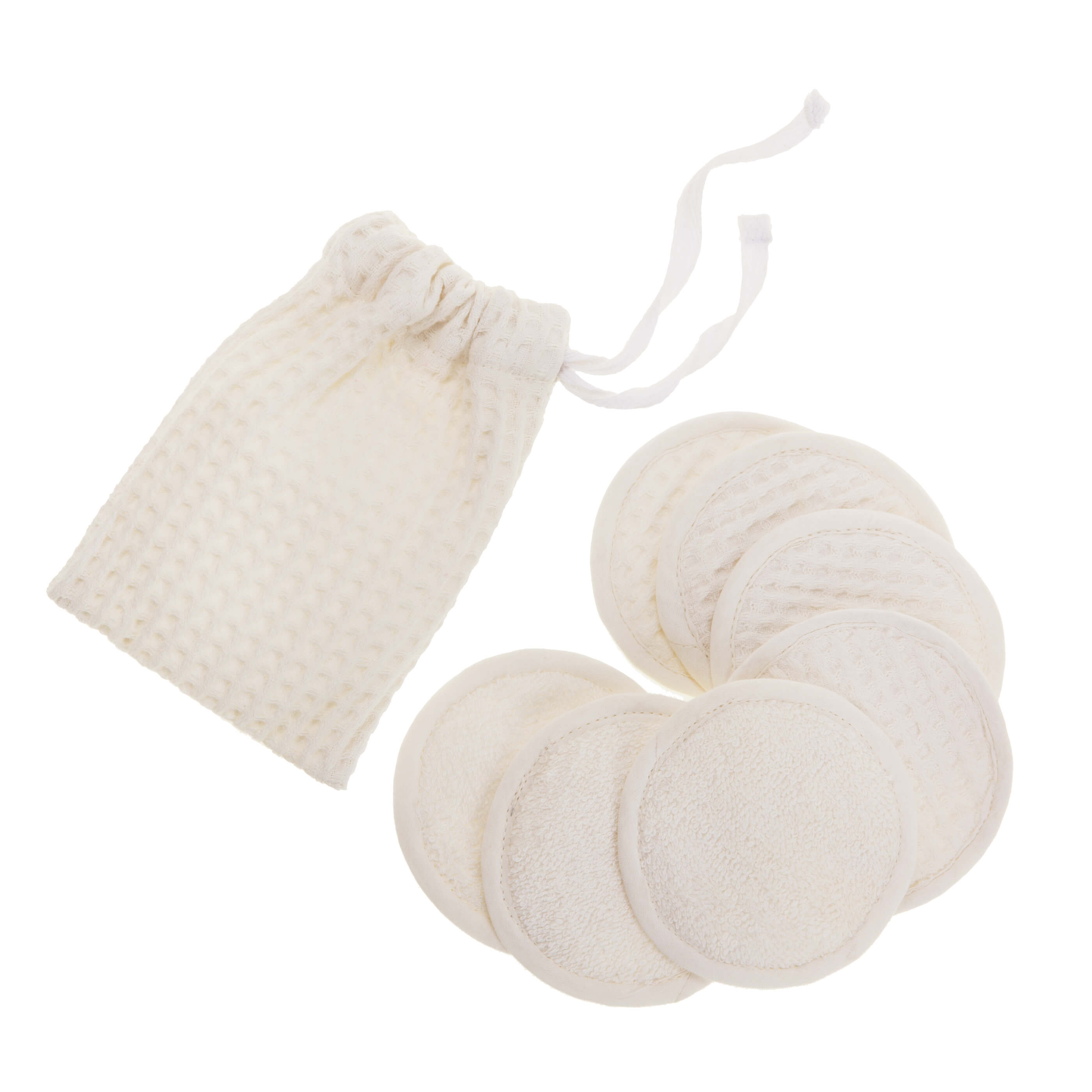 Ecru Waffle Cotton Re-Usable Face Pads & Headband Set