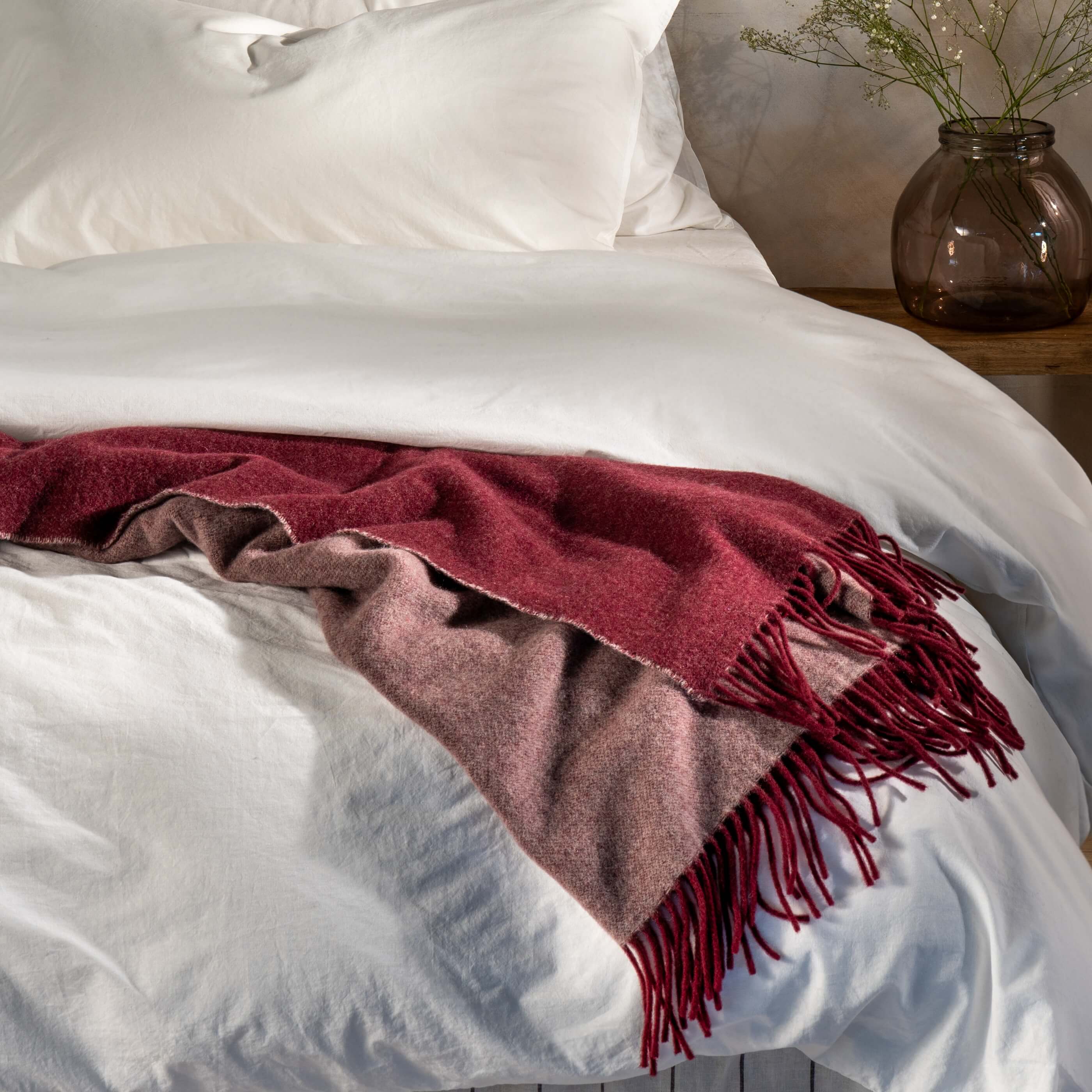 Bordeaux Luxury Wool with Cashmere Throw