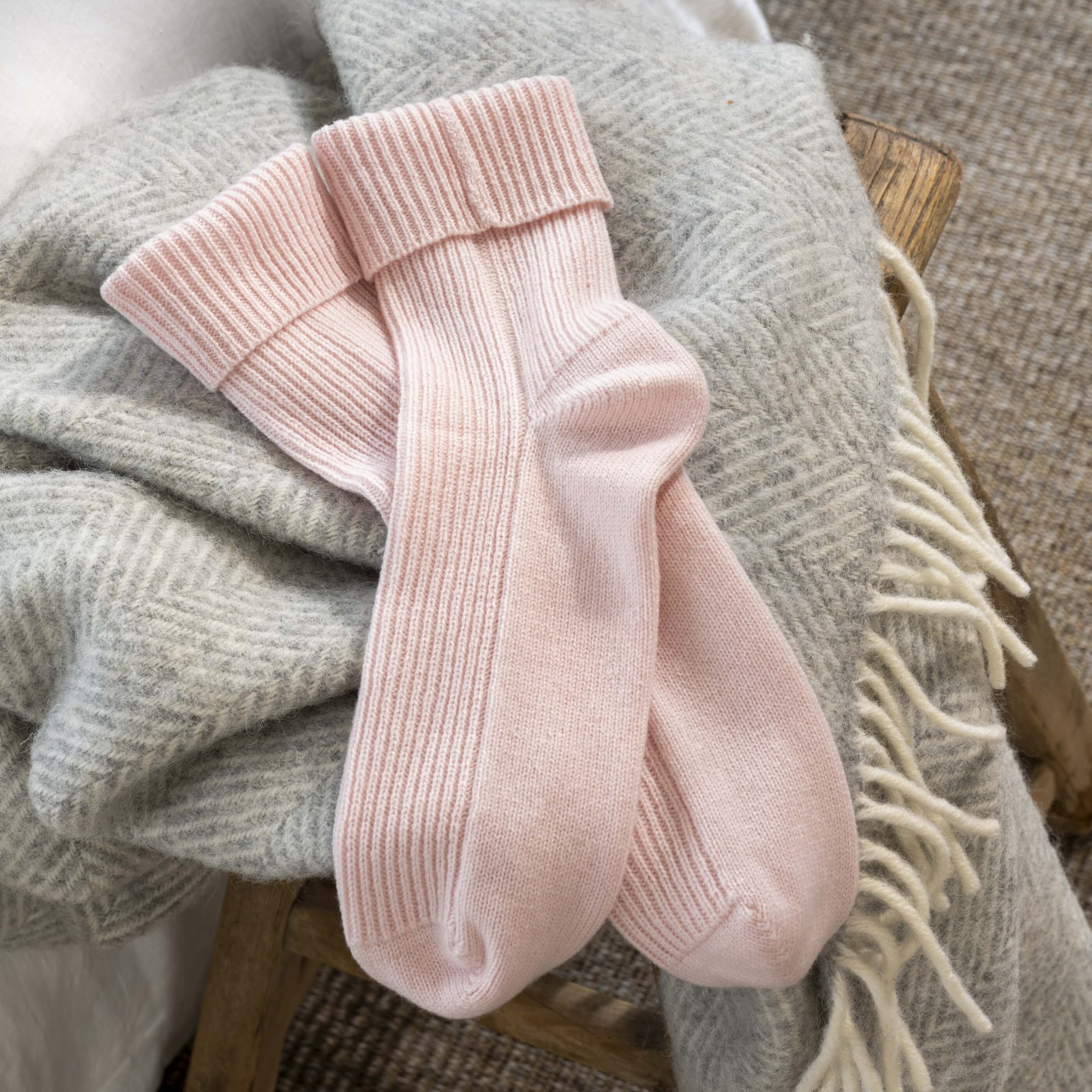 Blush Pink Supreme Cashmere Bed Socks