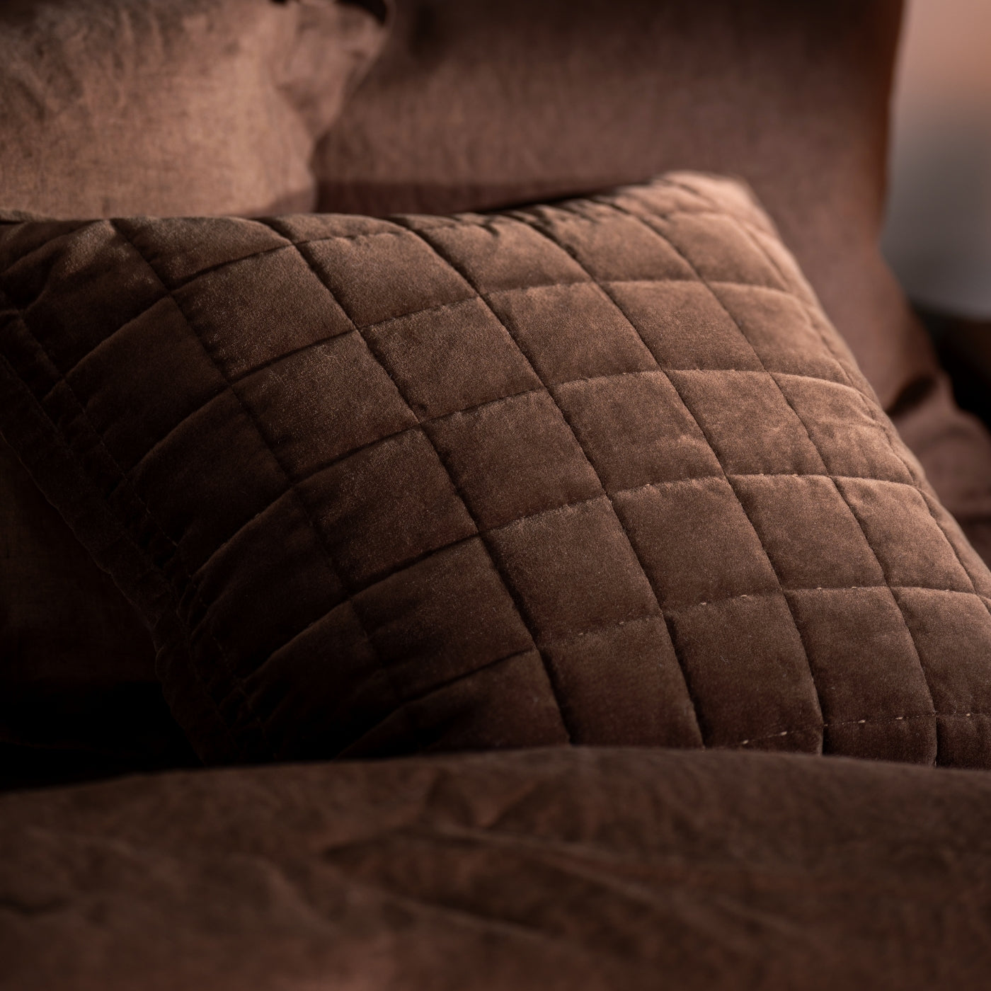 Chocolate Cotton Velvet Bedspreads