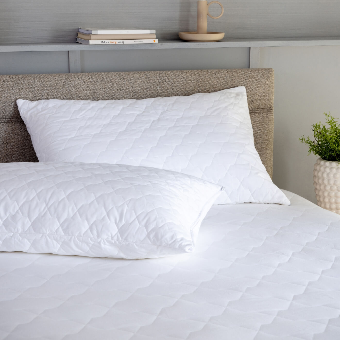 Quilted Cotton Pillow & Pillow Protector Bundles