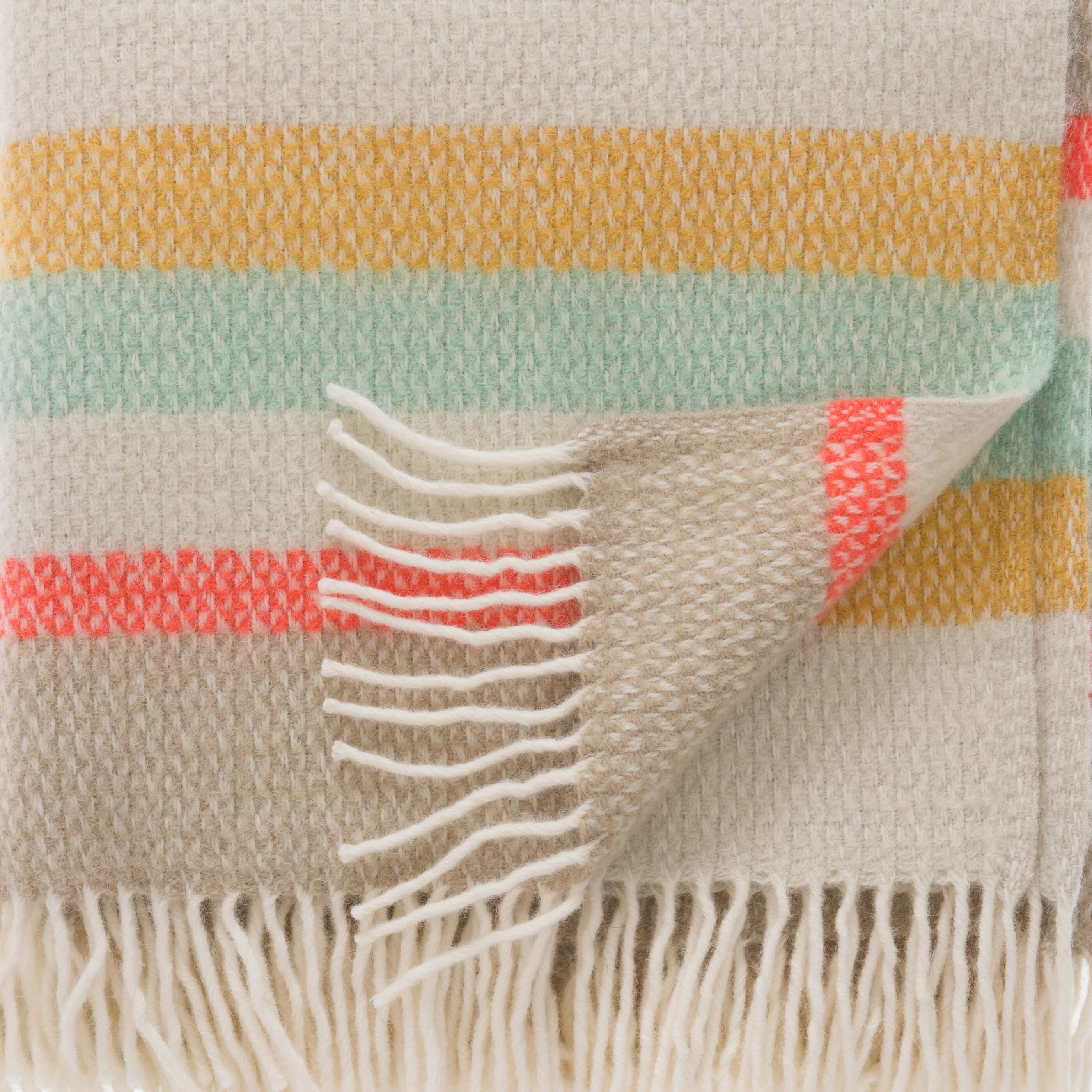 Summer Striped Pure Wool Throw