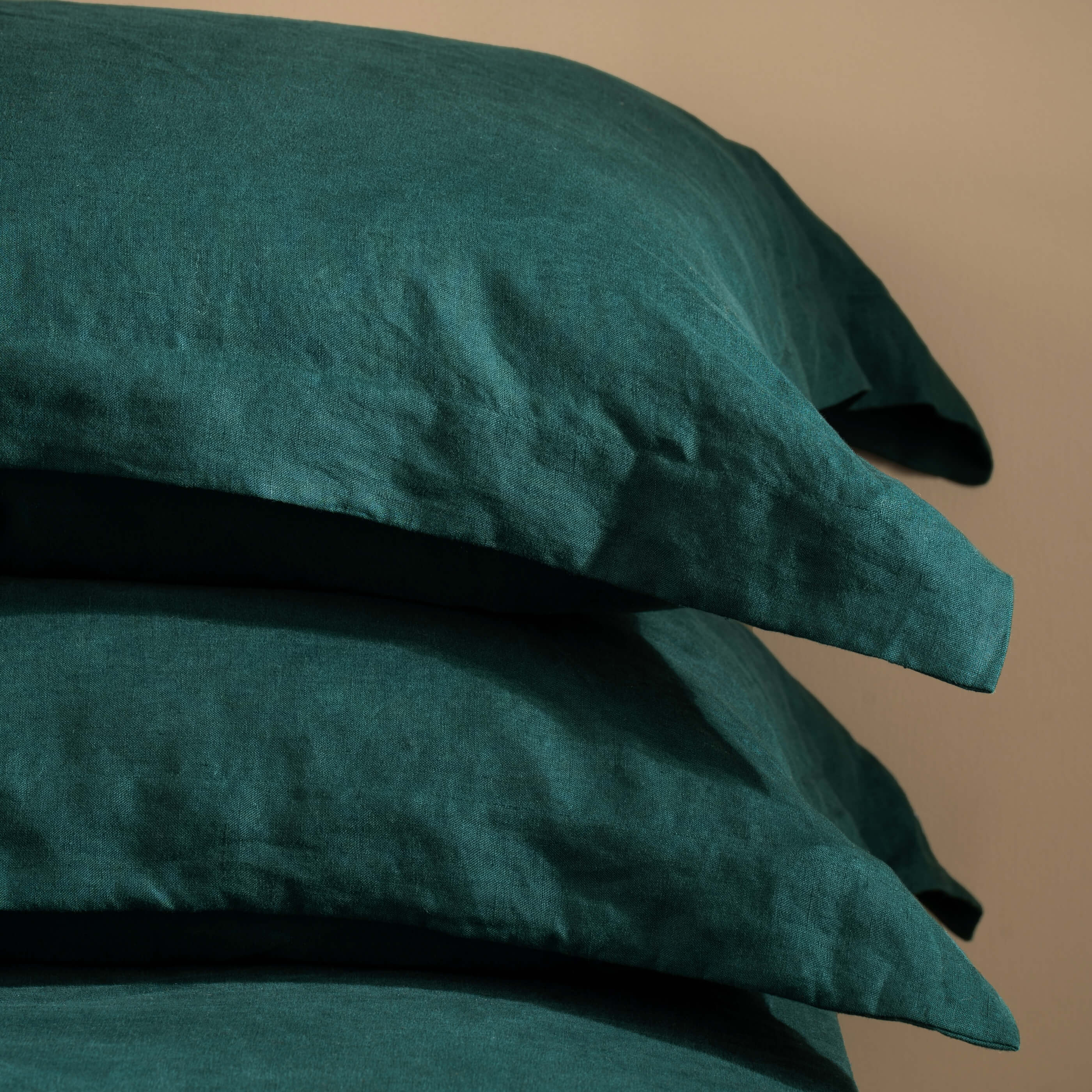 Dark Emerald French Linen Pillowcases