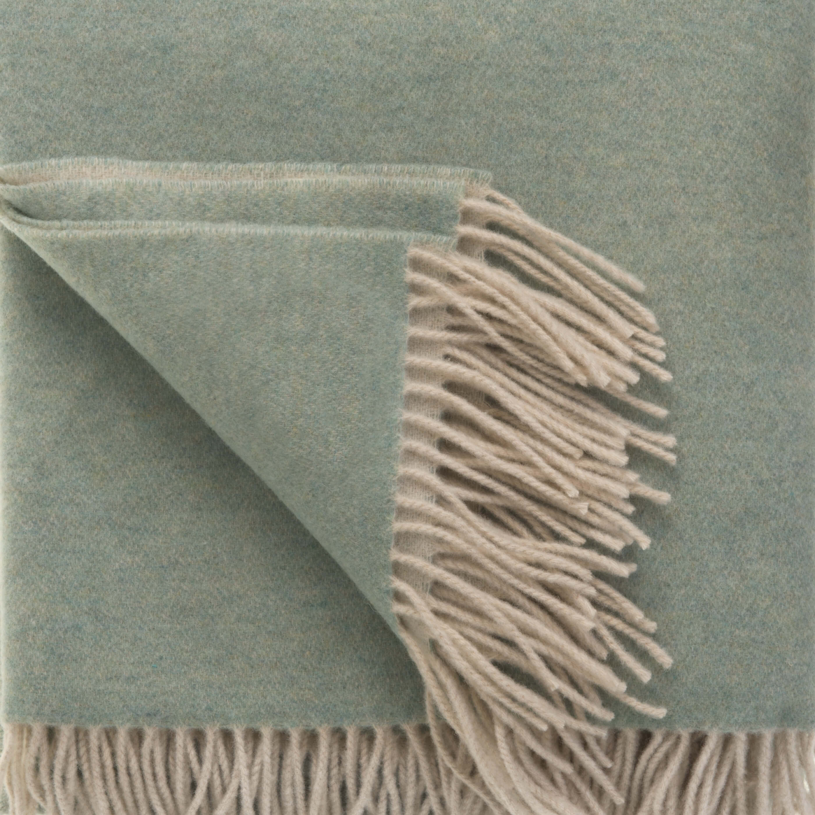 Duck Egg Wool With Cashmere Throw