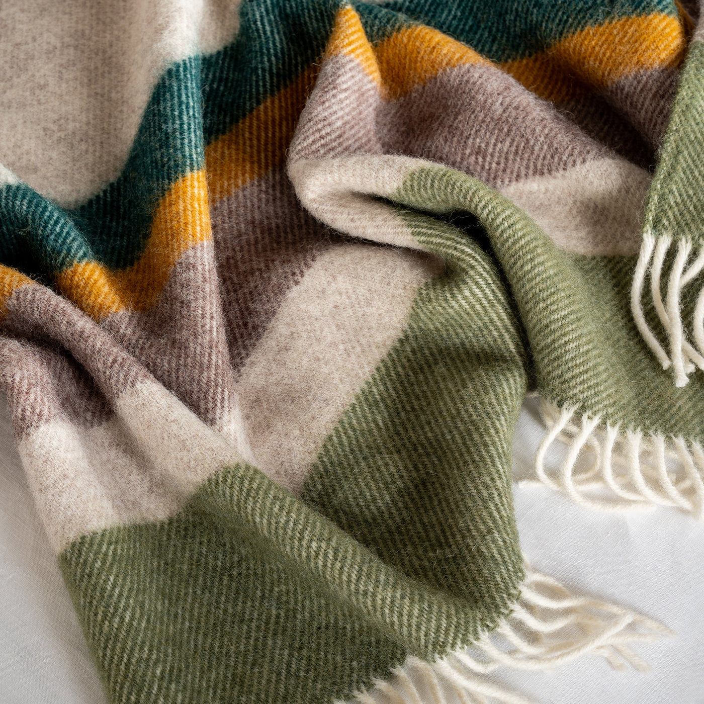 Earthy Striped Pure Wool Throw