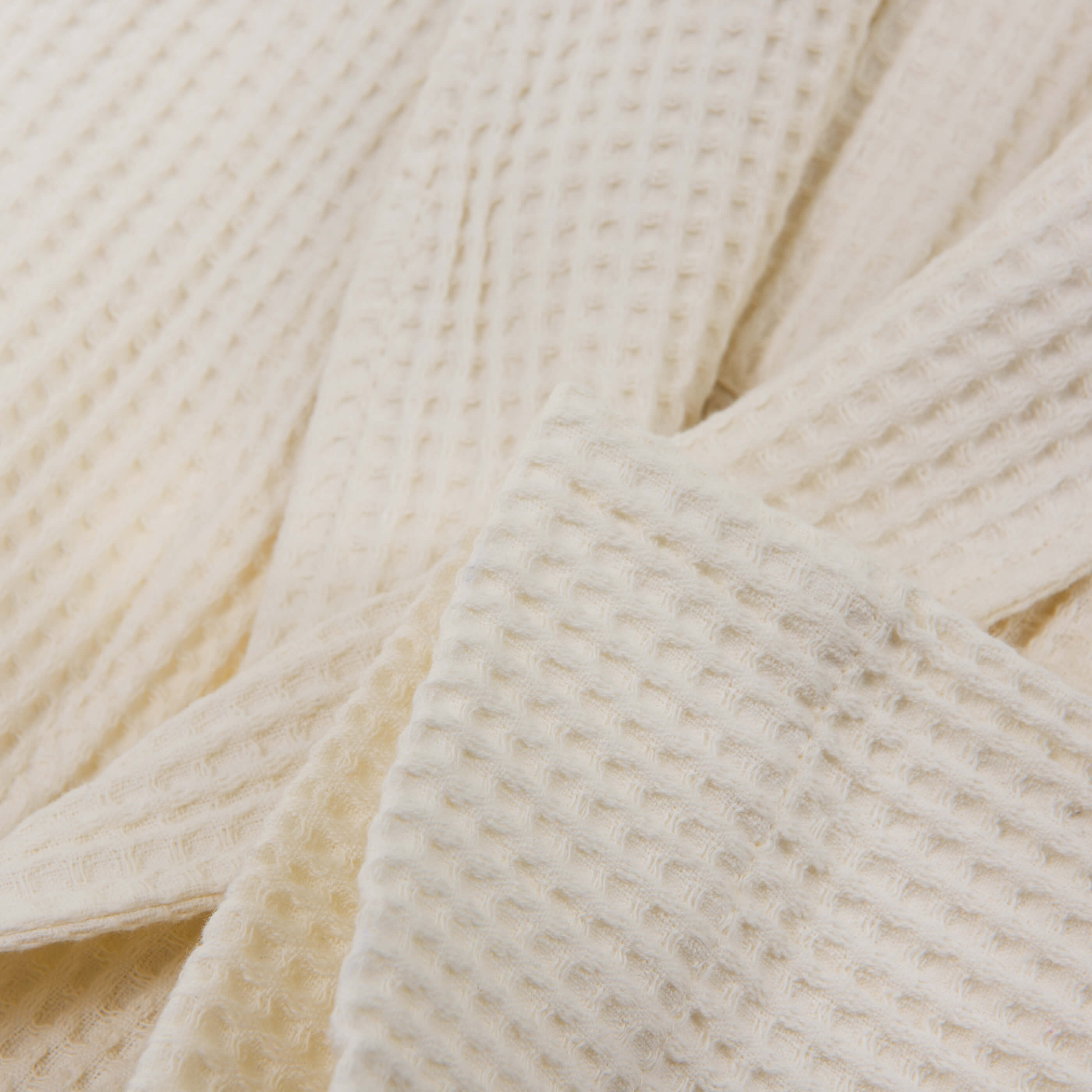 Ecru Waffle Cotton Bathrobe