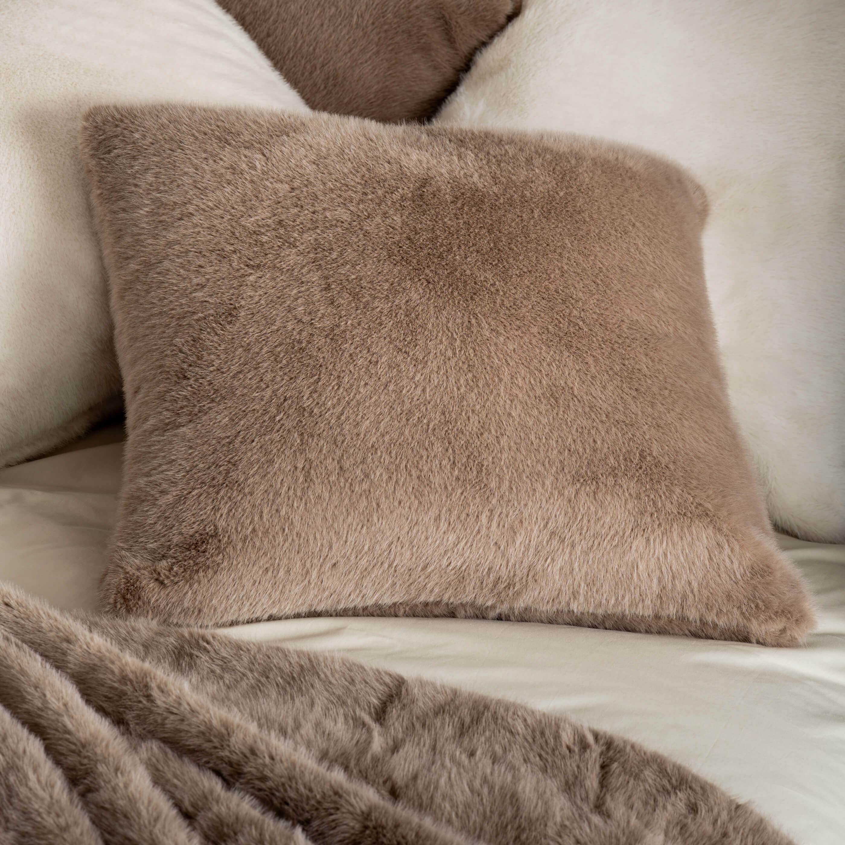 Fawn Faux Fur Cushions