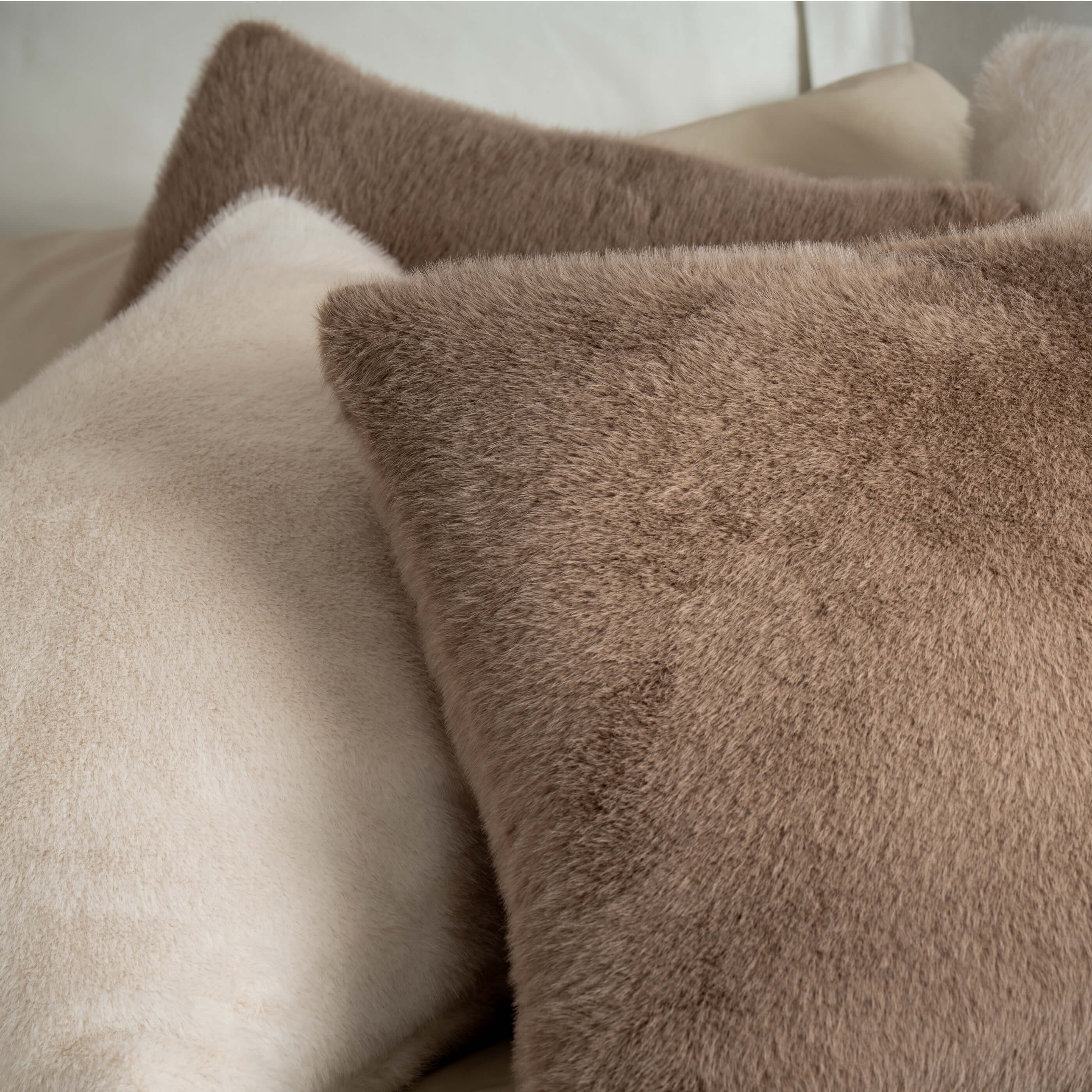 Fawn Faux Fur Cushions