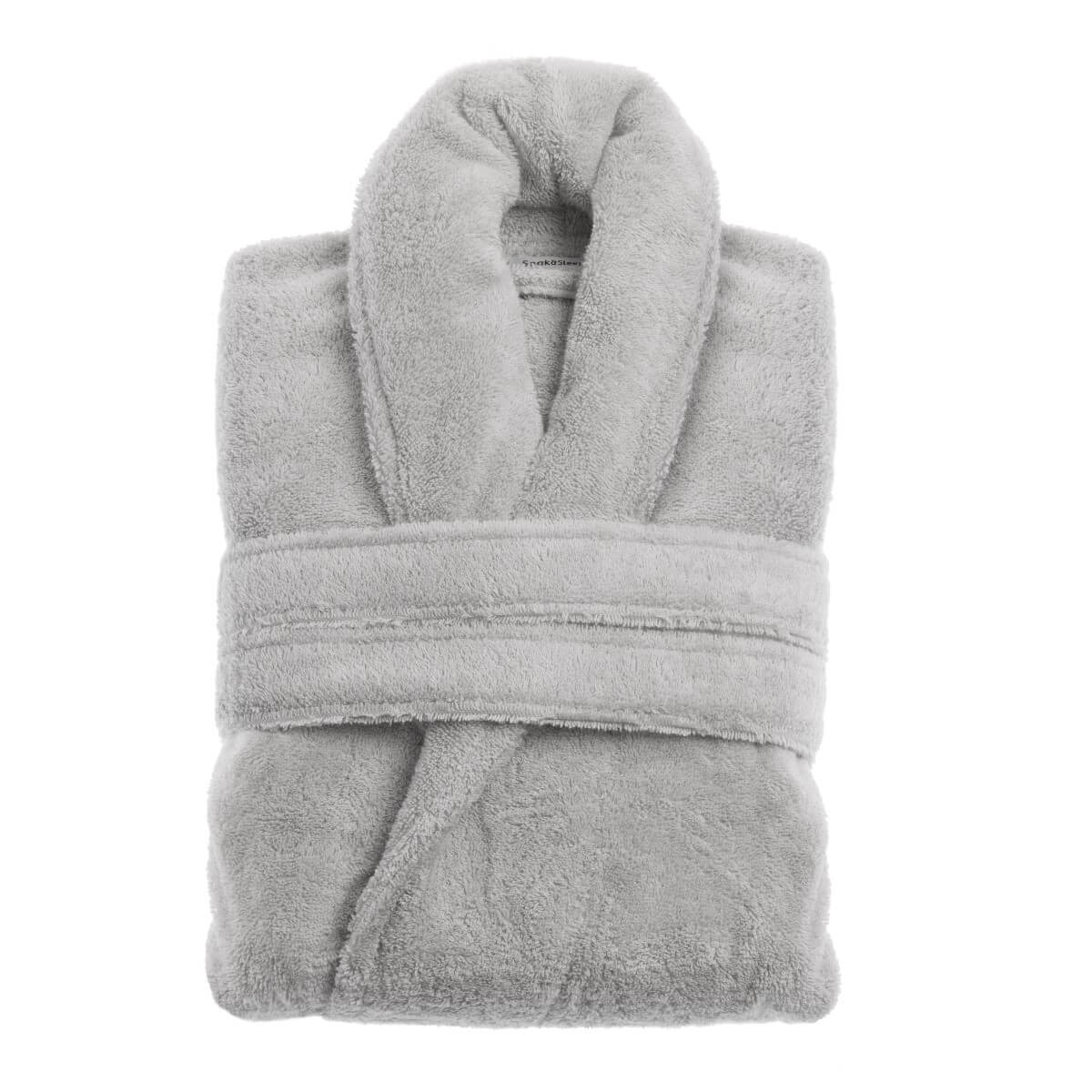 Light Grey Turkish Cotton Bath Robe