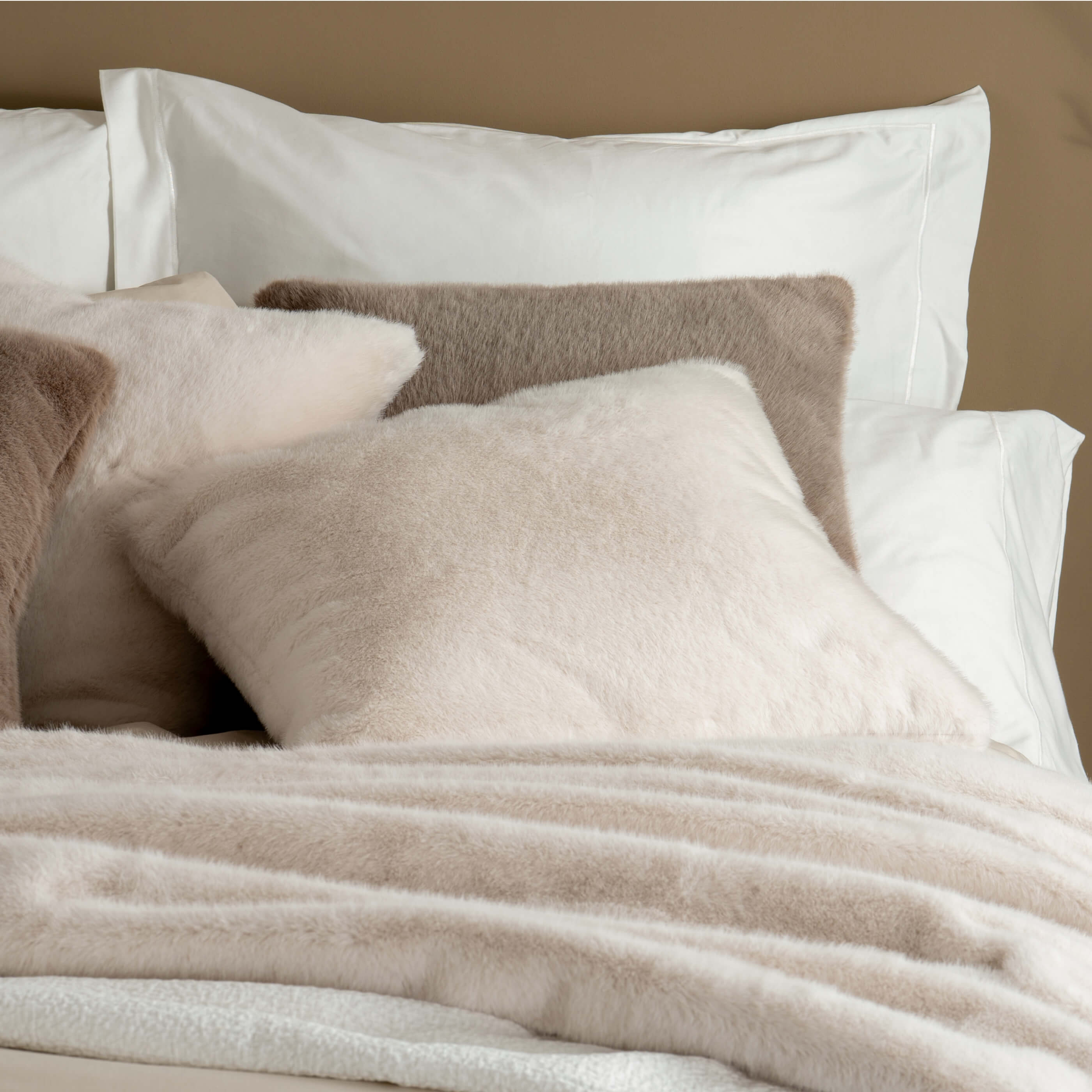 Ivory Faux Fur Throw