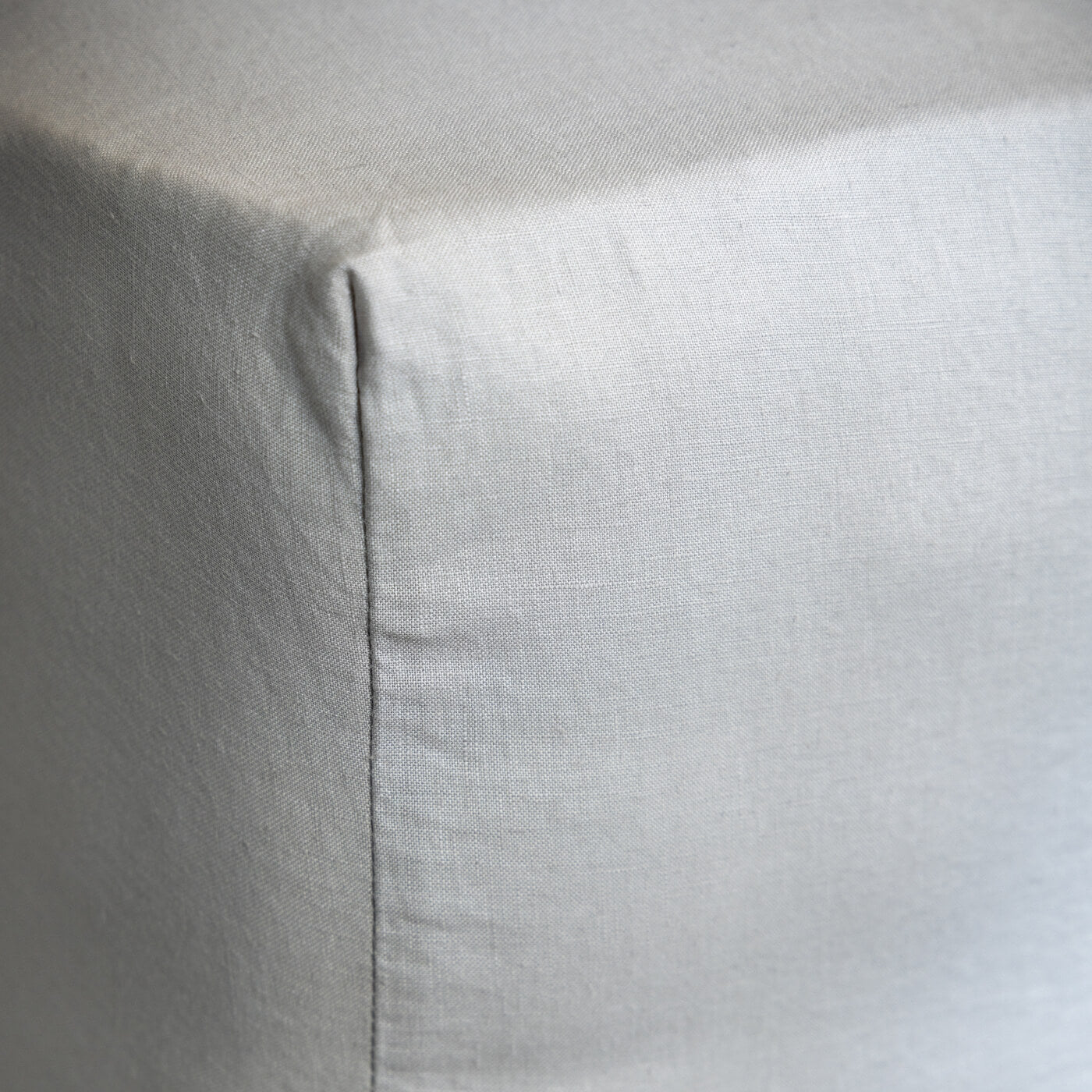 Light Grey French Linen Bedding And Bed Sheets - breathable, close-up detail | Soak and Sleep