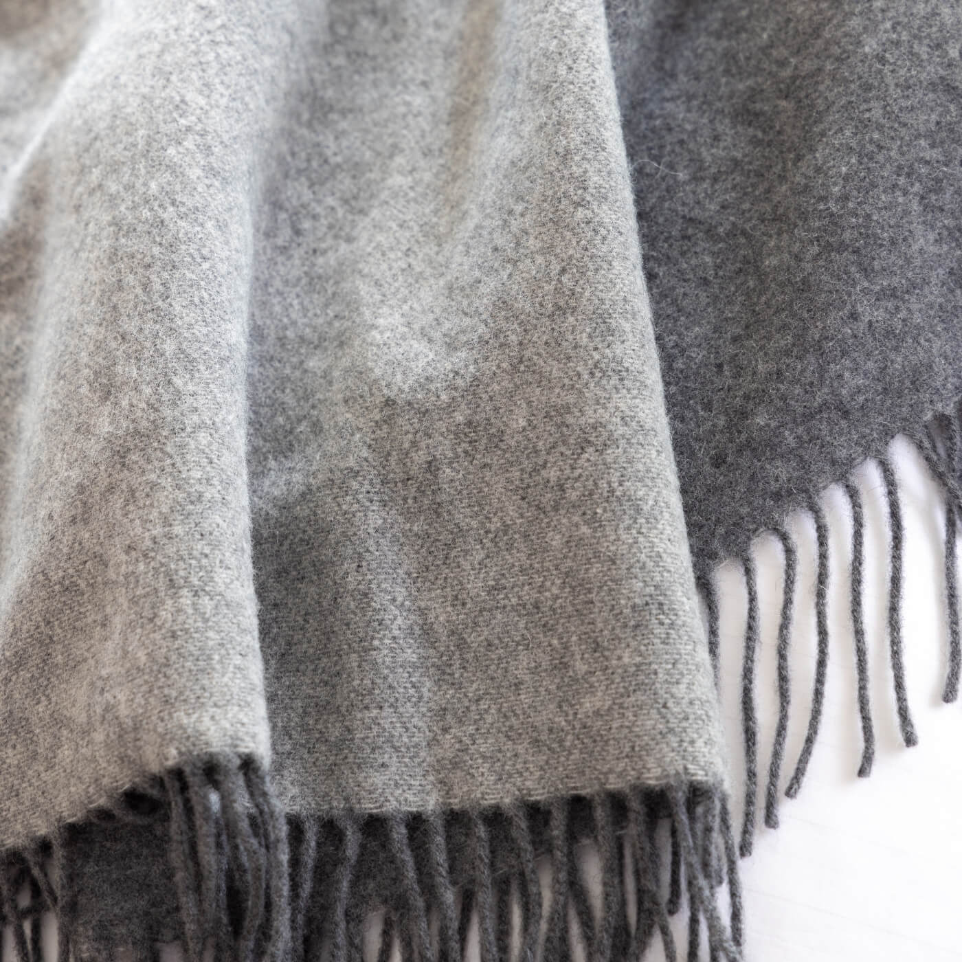 Light Grey Wool With Cashmere Throw