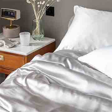 Antique Silver Mulberry Silk Duvet Cover