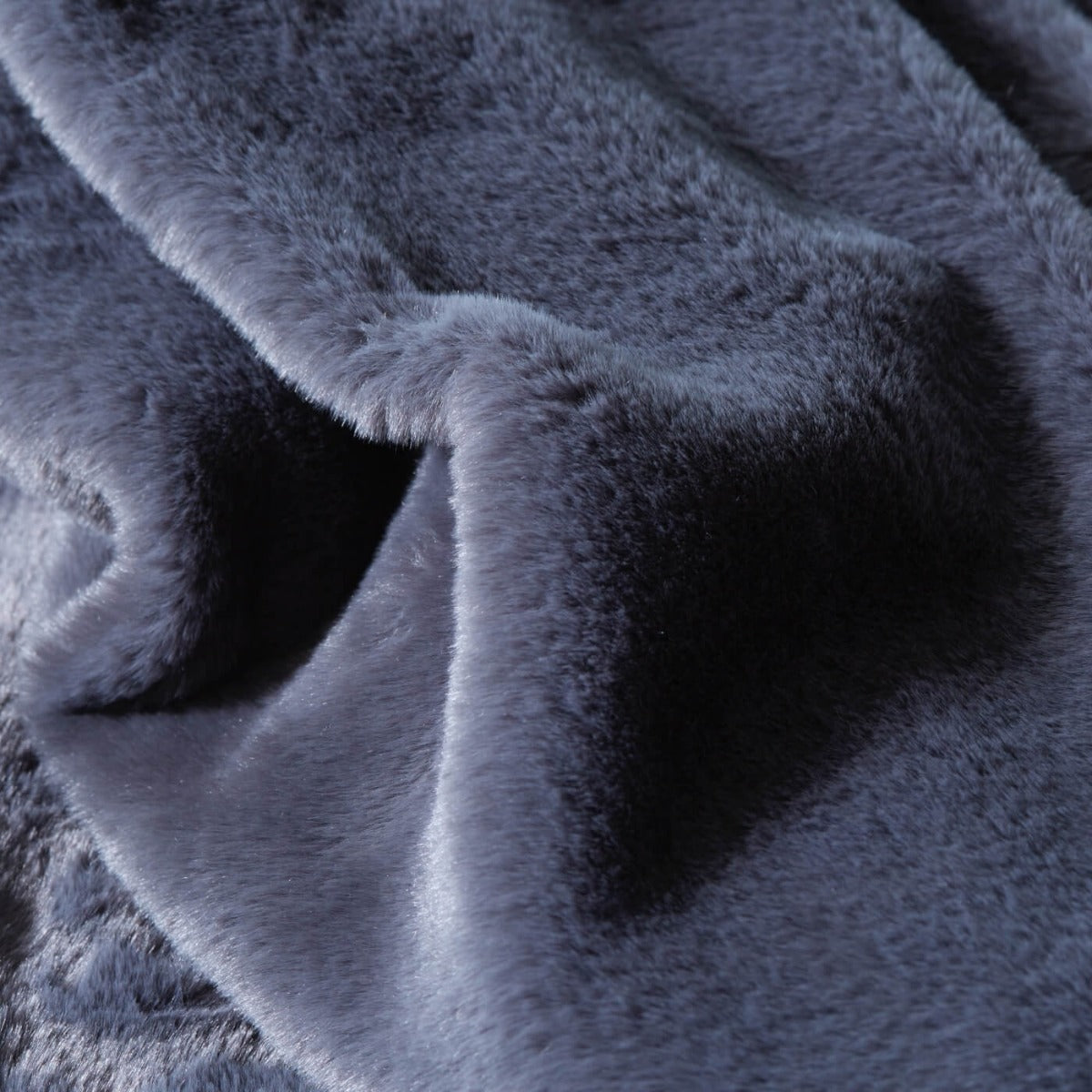 Midnight Grey Faux Fur Throw