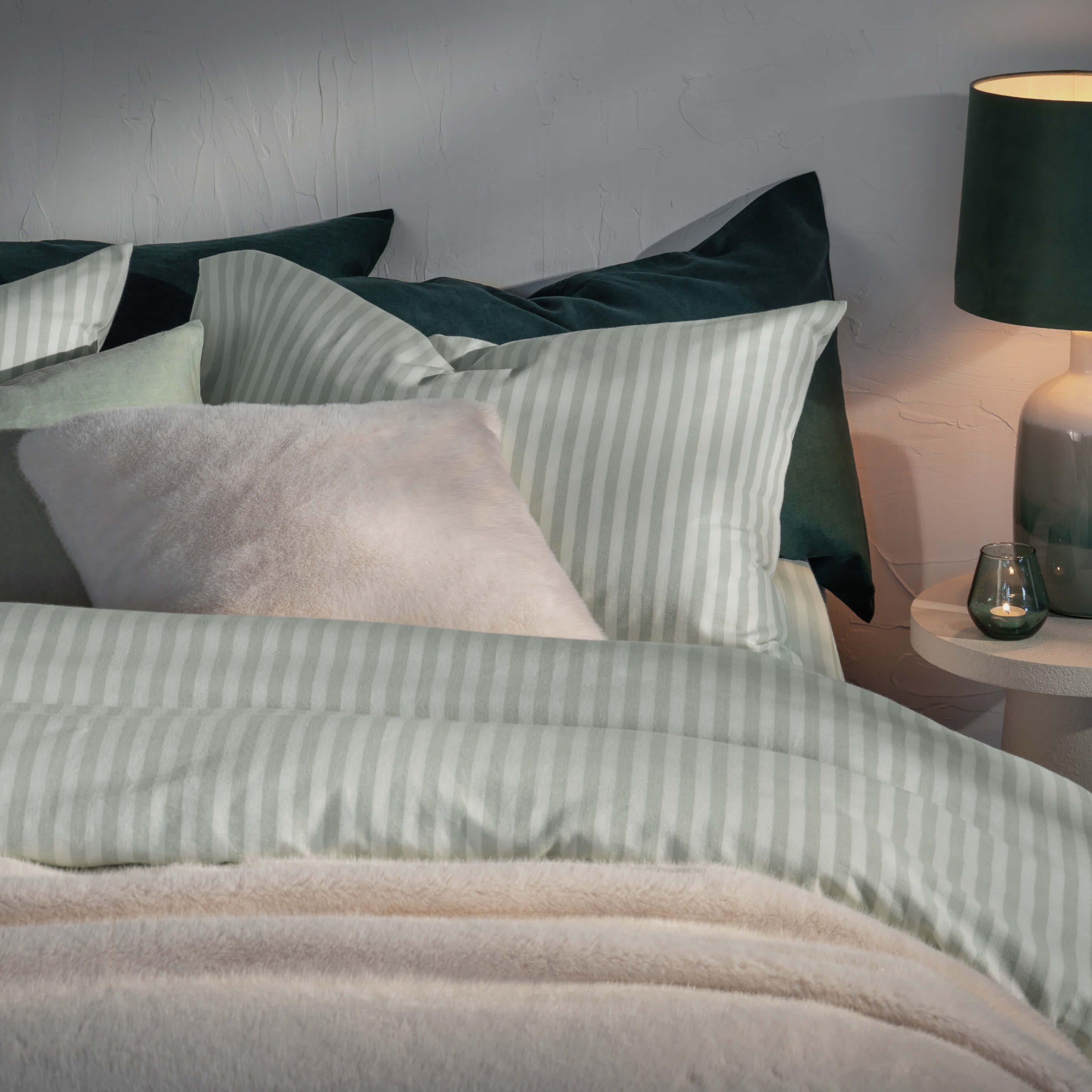 Misty Green Herringbone Bedding & Bed Sheets