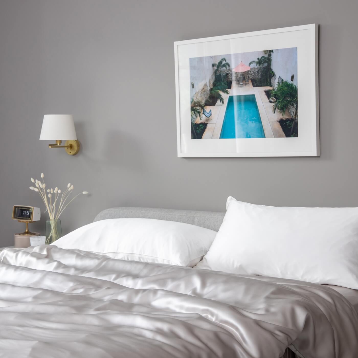 Antique Silver Pure Mulberry Silk Bedding & Bed Sheets