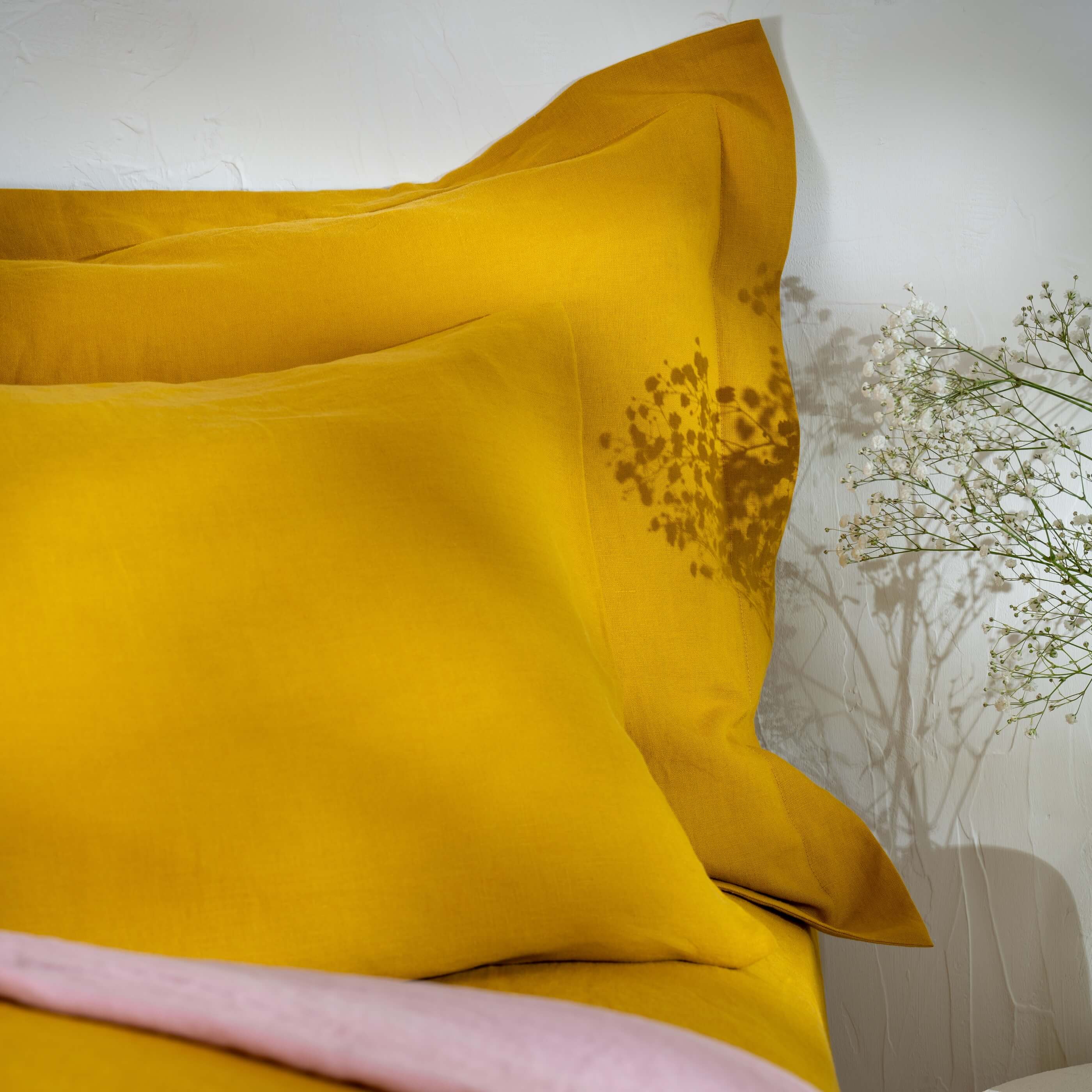 Mustard Yellow French Linen Duvet Cover