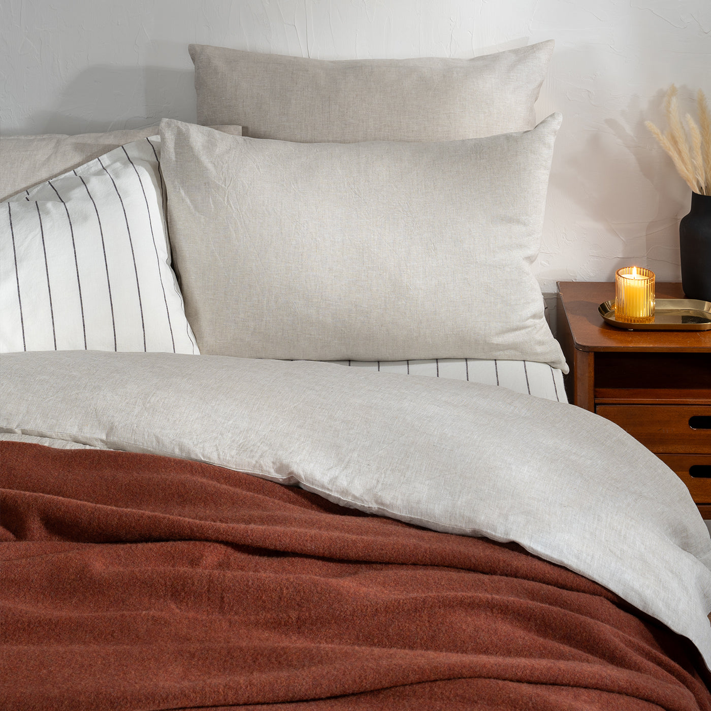 Natural Marl French Linen Pillowcases