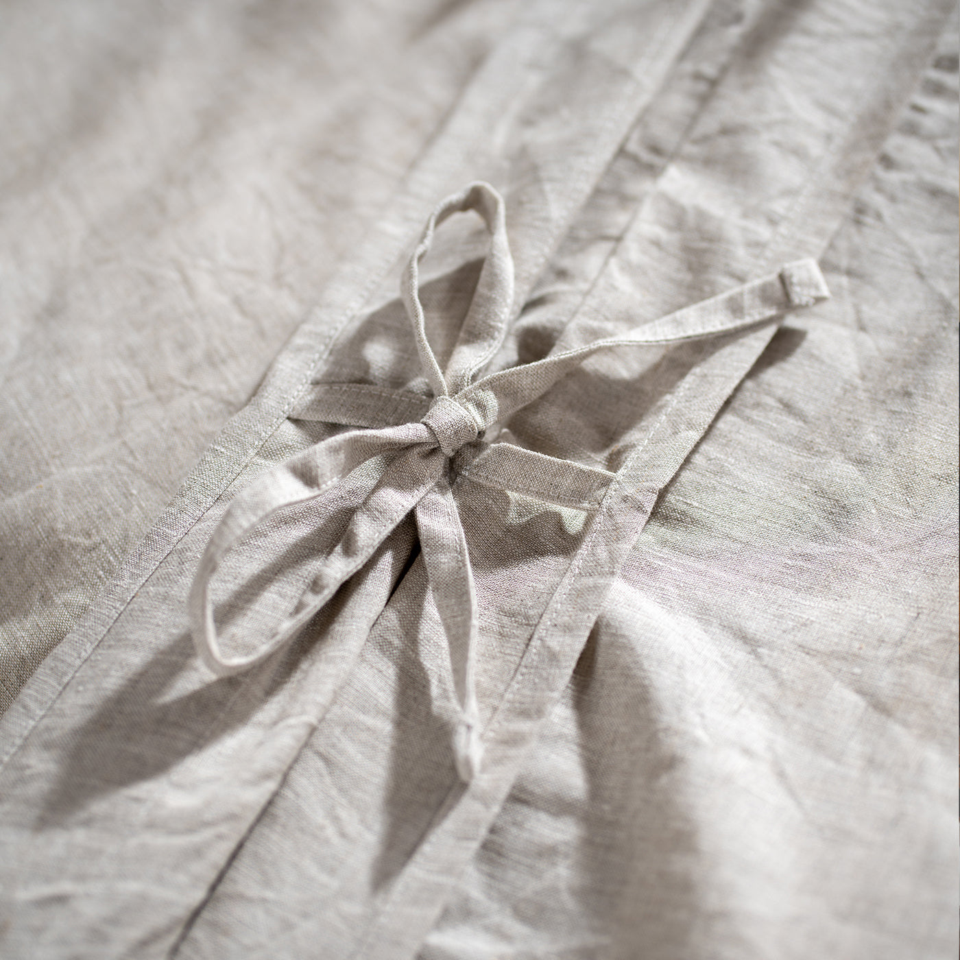 Natural Marl French Linen 40cm Fitted Sheet