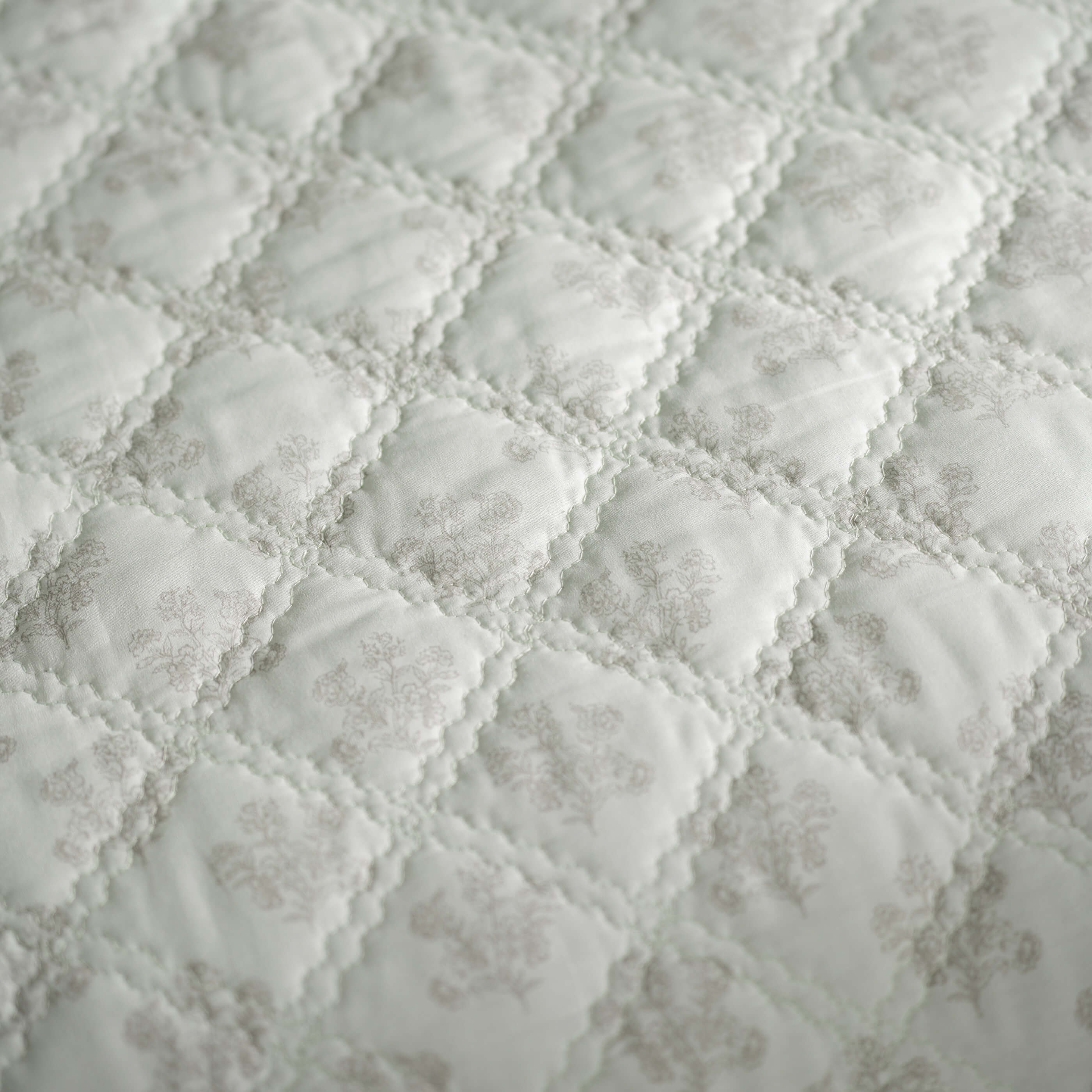 Natural Reversible Floral Print Bedspreads & Cushion Covers